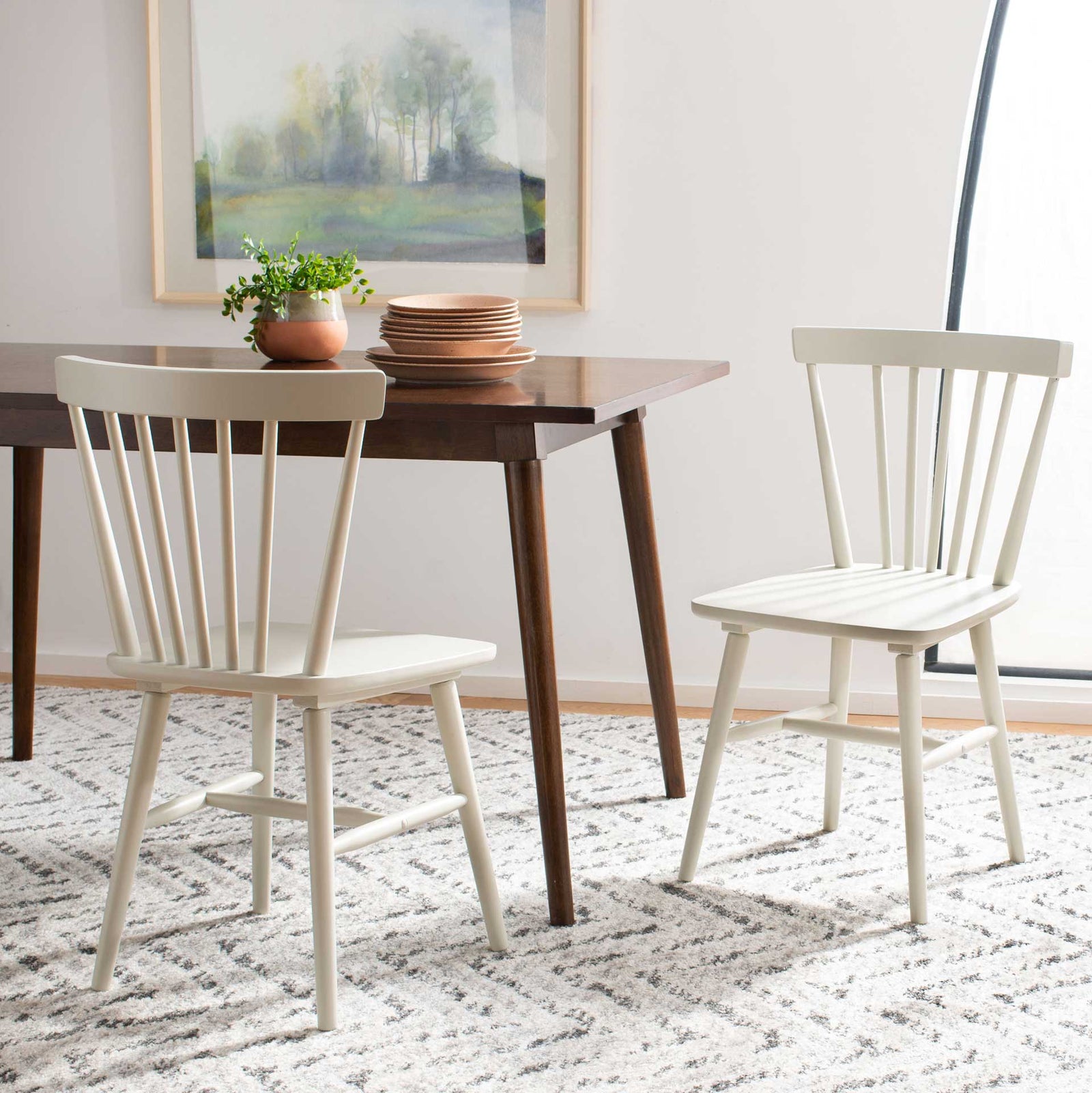 Wilder Spindle Back Dining Chair Off White (Set of 2)