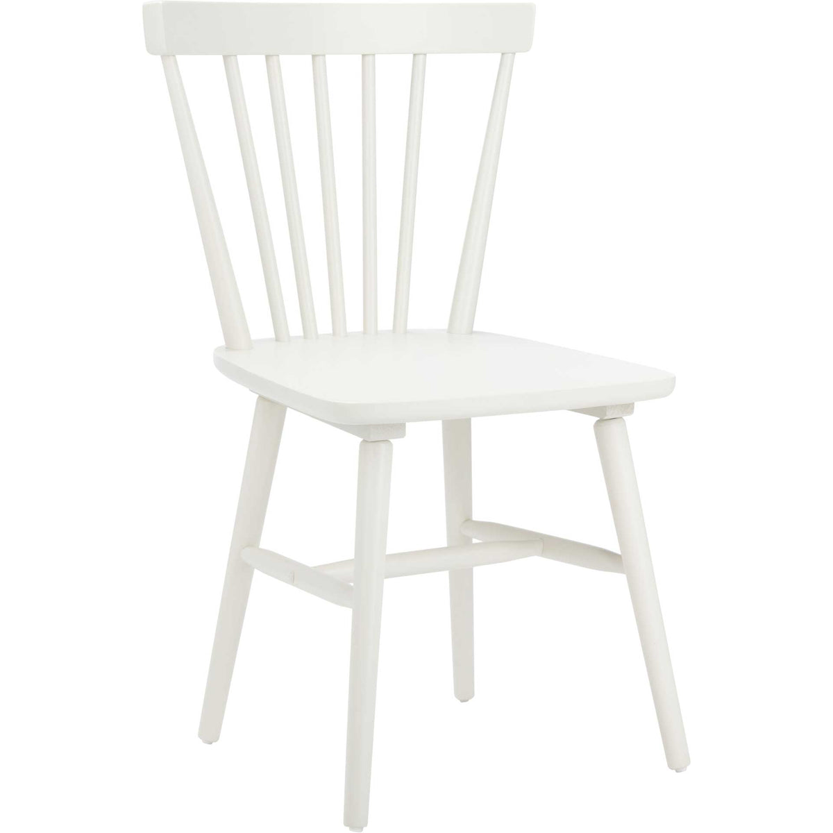 Off-white dining chair combines a curved spindle back with a smooth seat and tapered legs || DCH8500C-SET2 || front_angle_studio