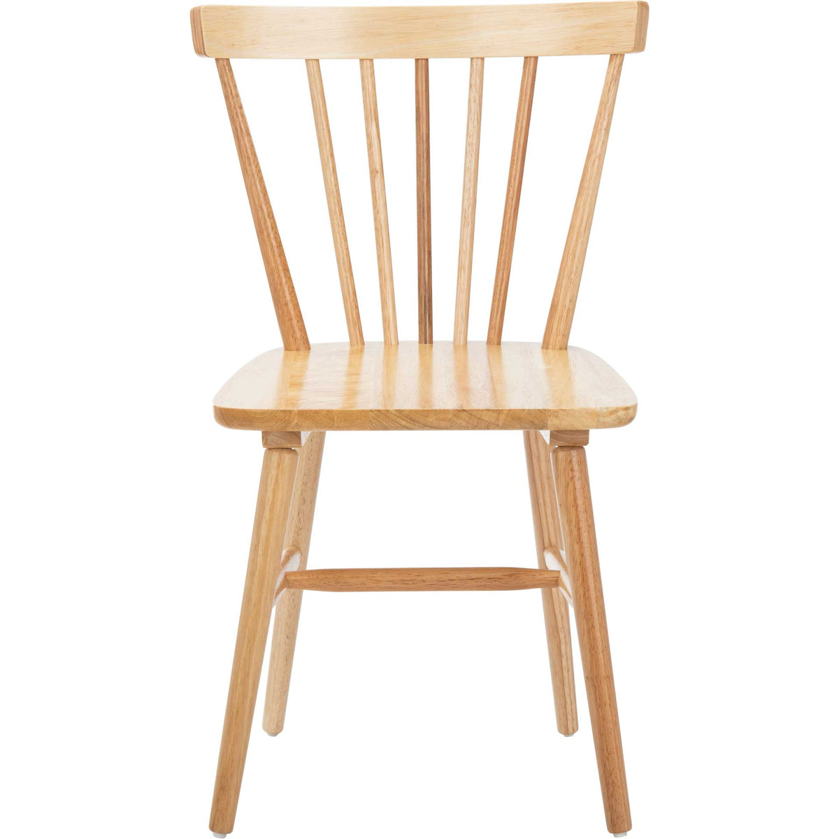 Warm wood grain highlights the natural dining chair's spindle back and broad, smooth seat || DCH8500D-SET2 || front_studio