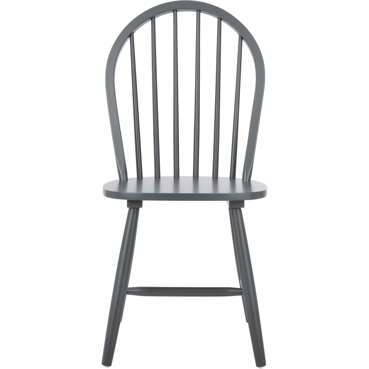 The gray oval spindle back adds airy detail above a simple, solid wood seat || DCH8501E-SET2 || front_studio