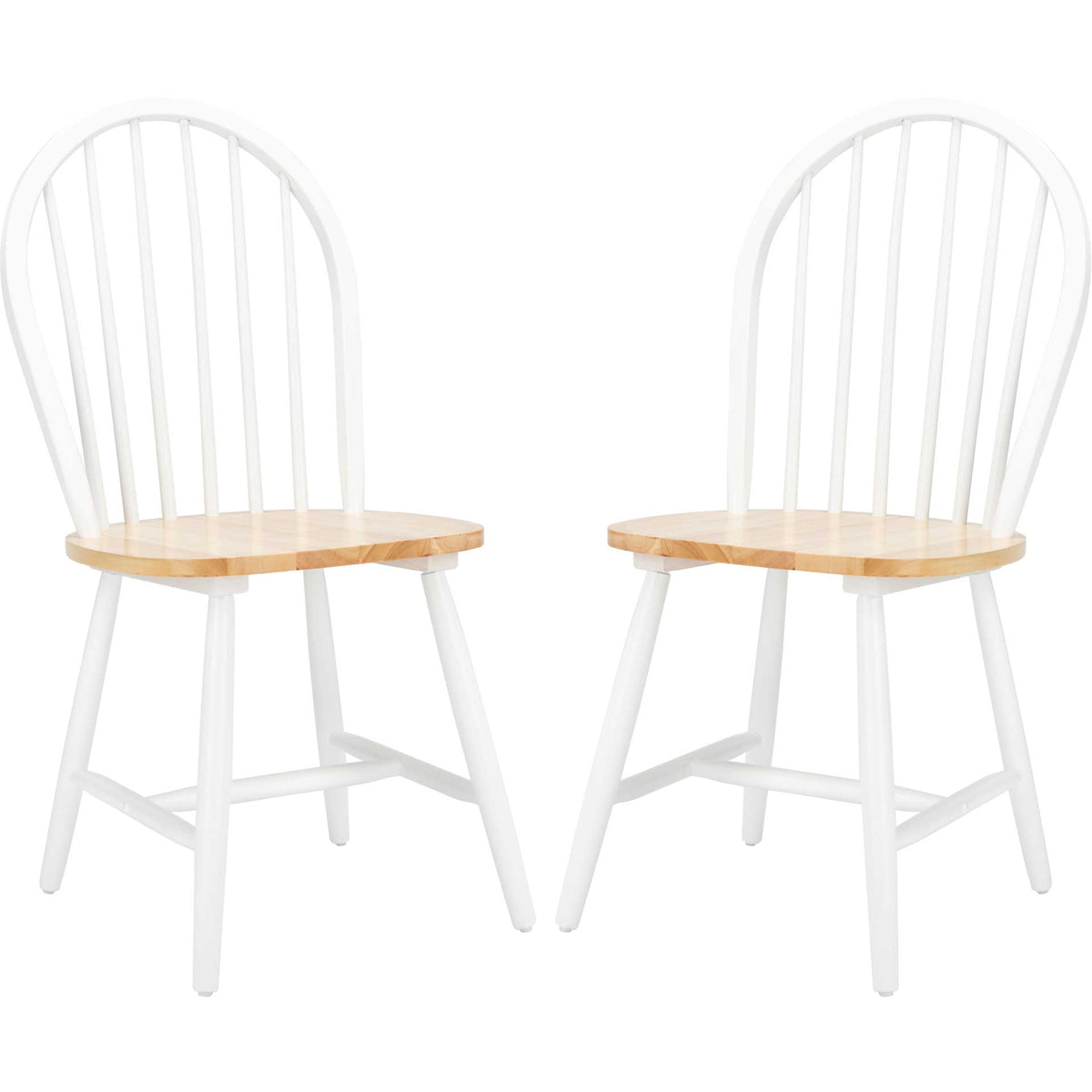 Calista Spindle Back Chair White/Natural (Set of 2)