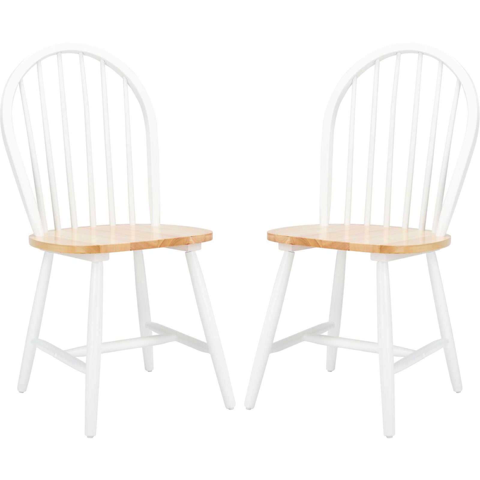 Calista Spindle Back Chair White/Natural (Set of 2)