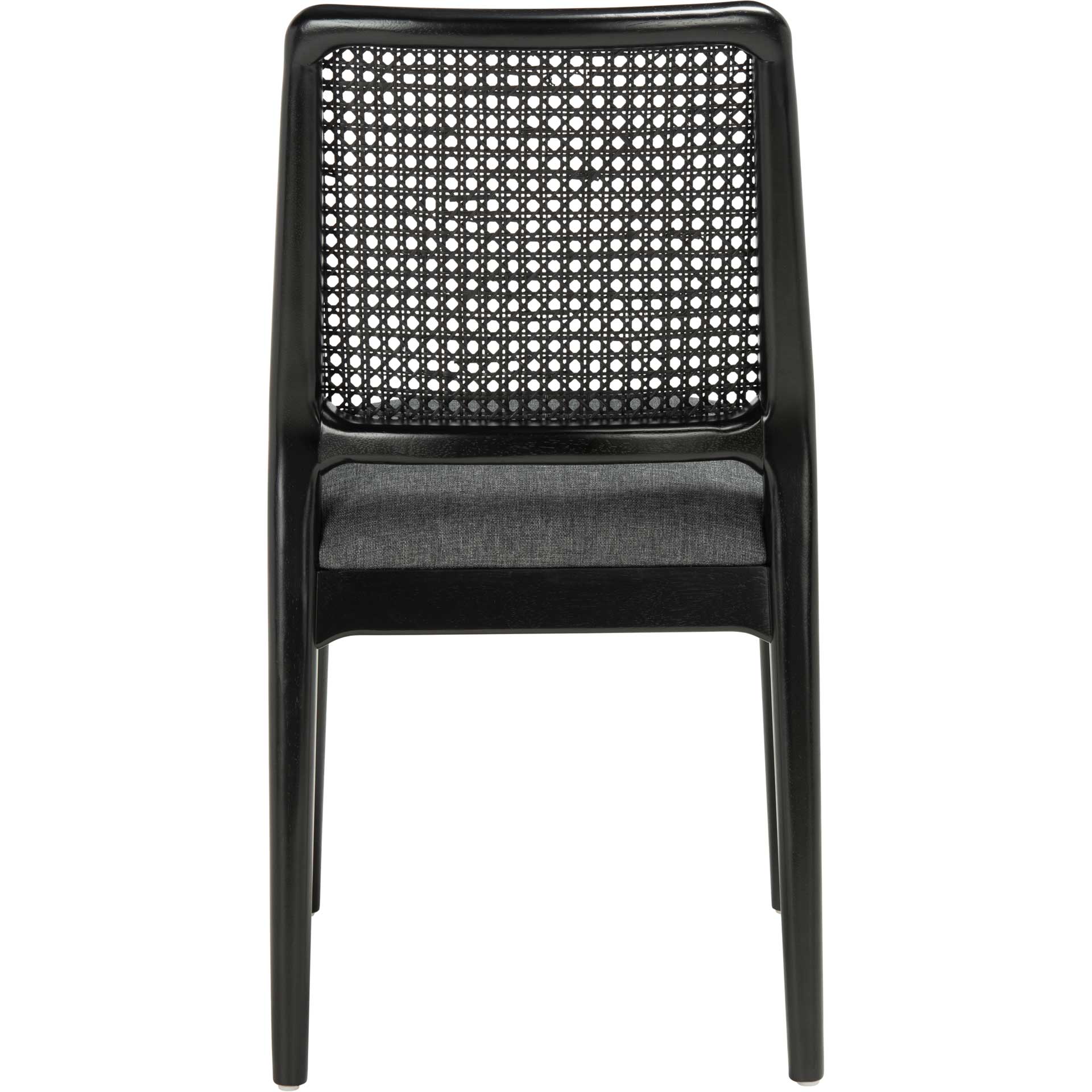Remi Rattan Dining Chair Black/Gray (Set of 2)