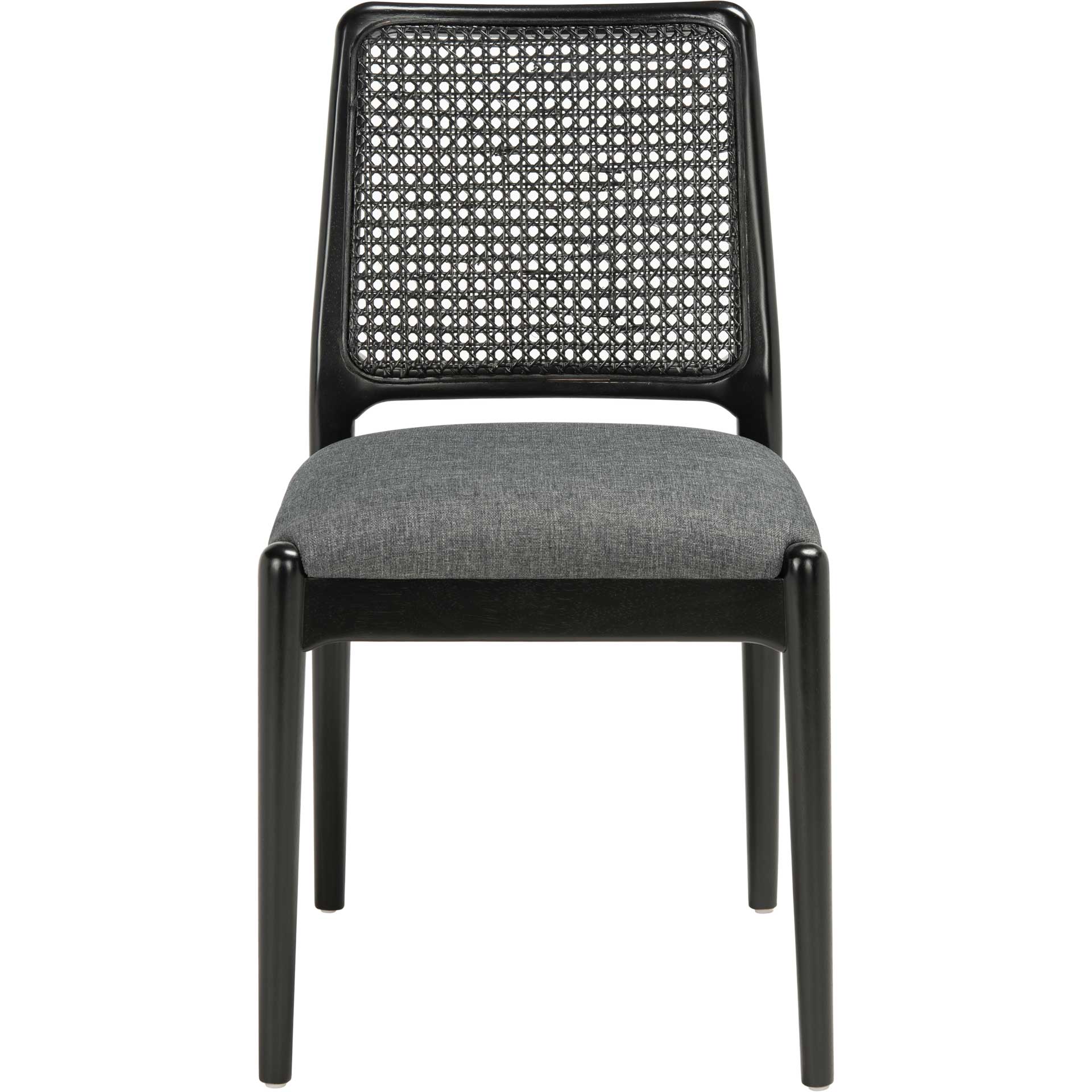 Remi Rattan Dining Chair Black/Gray (Set of 2)