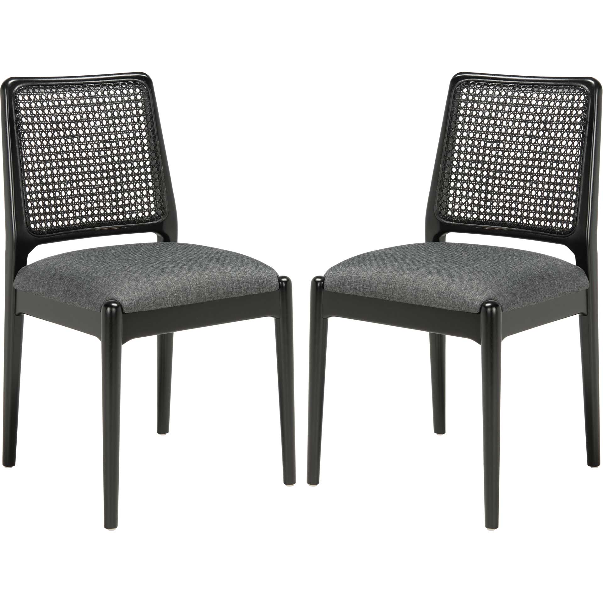 Remi Rattan Dining Chair Black/Gray (Set of 2)