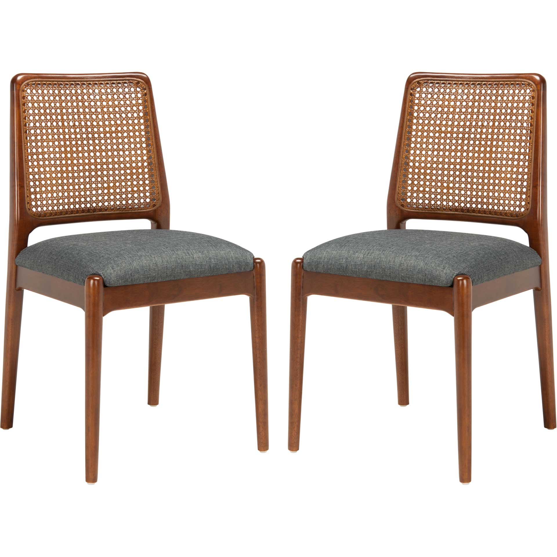 Remi Rattan Dining Chair Brown/Gray (Set of 2)