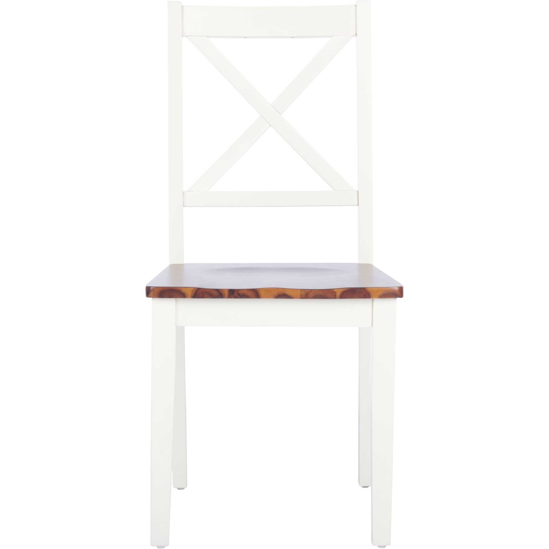 Sicily X Back Dining Chair White/Natural (Set of 2)