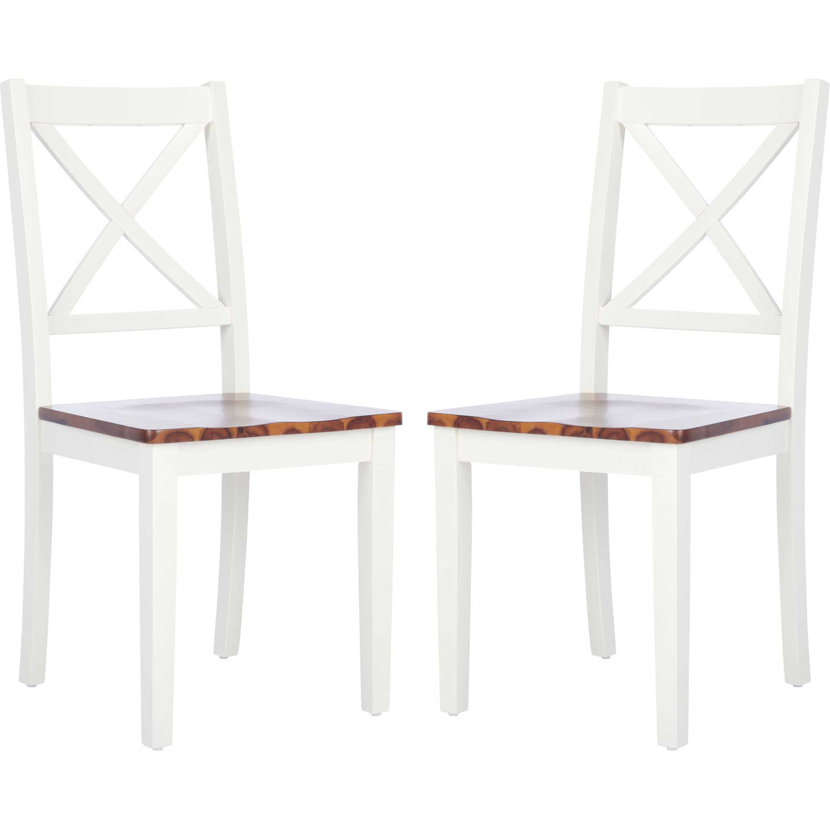 Sicily X Back Dining Chair White/Natural (Set of 2)