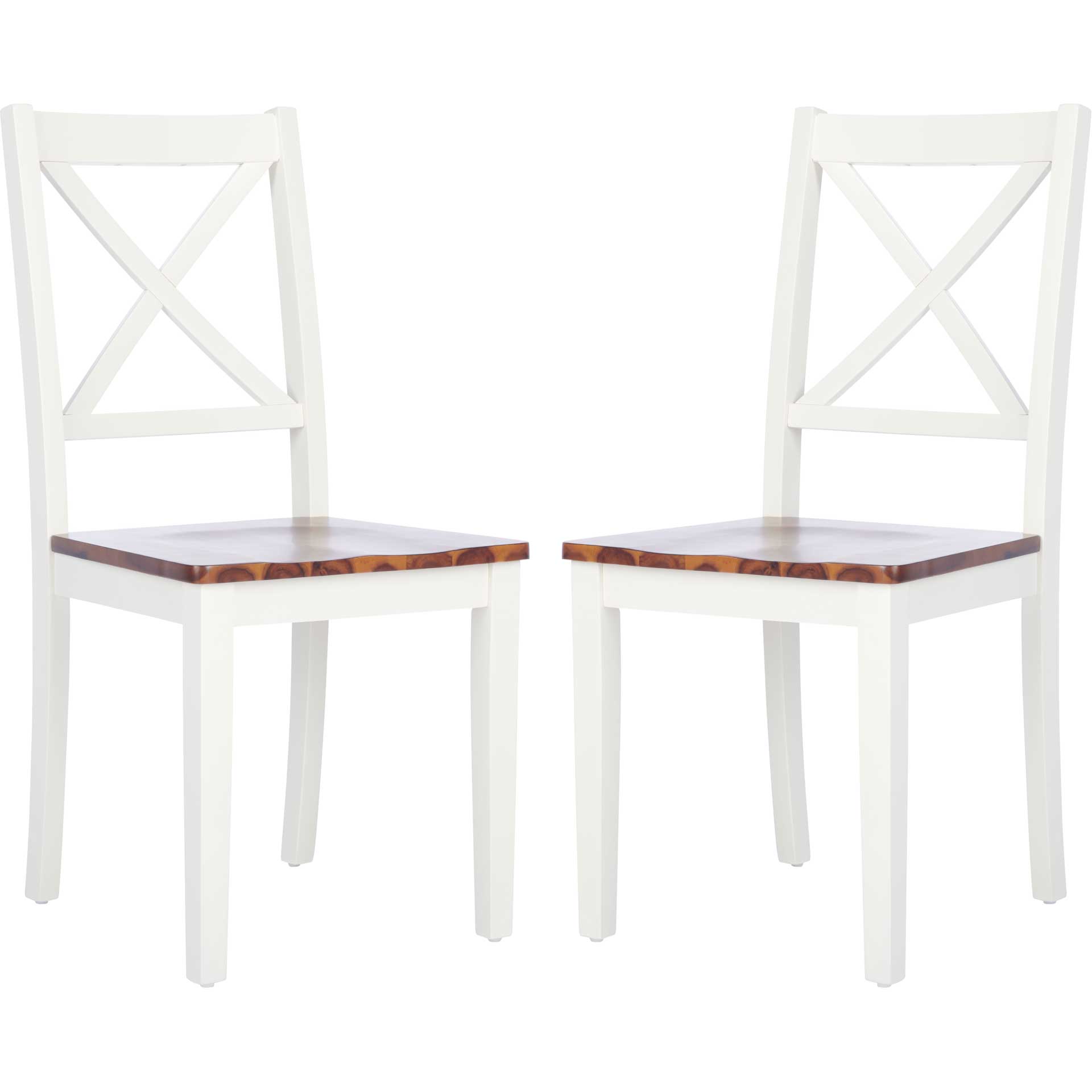 Sicily X Back Dining Chair White/Natural (Set of 2)