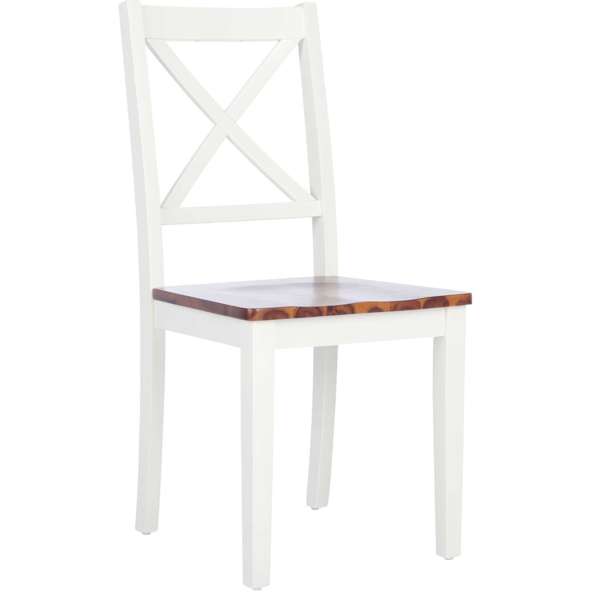 Sicily X Back Dining Chair White/Natural (Set of 2)