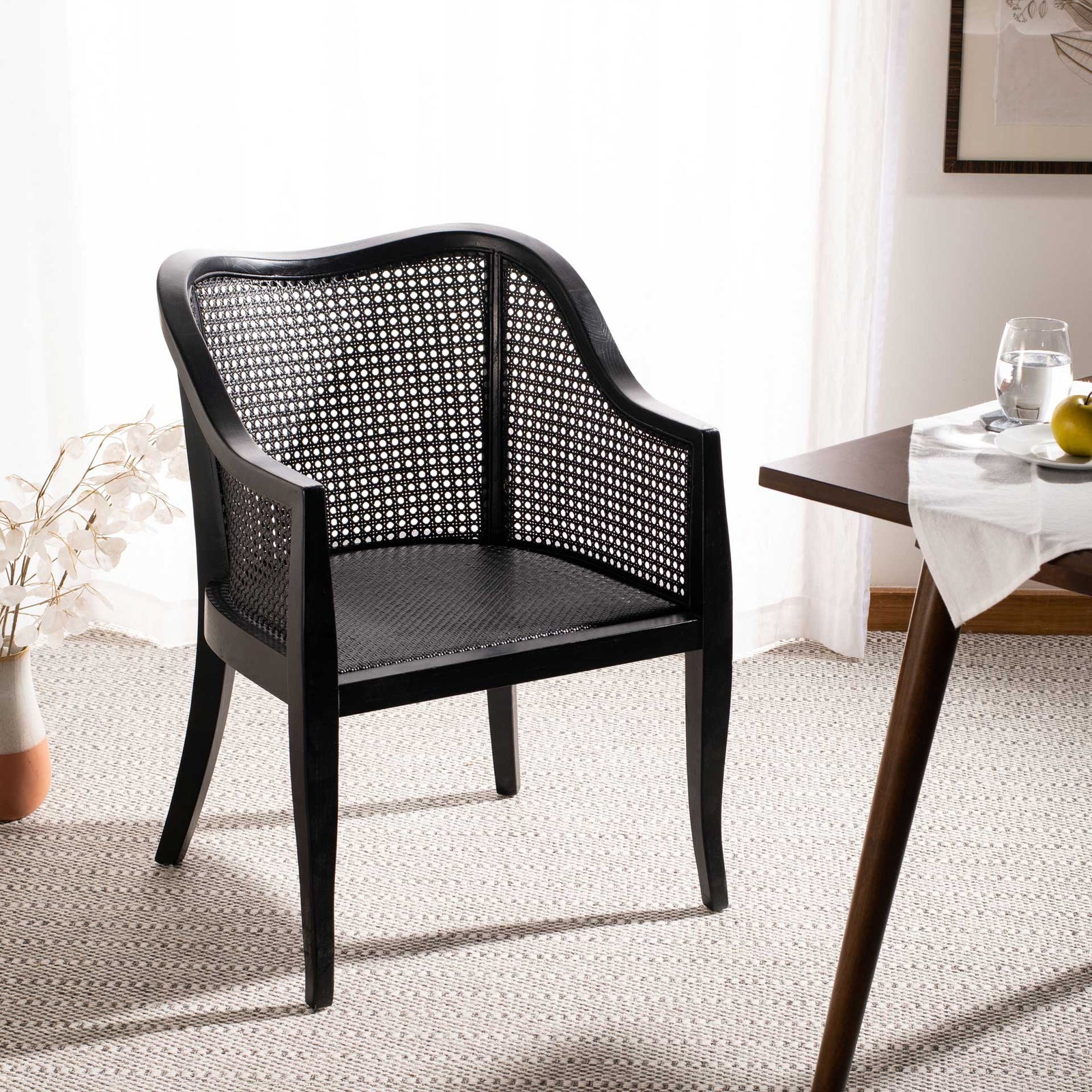 Maddox Cane Dining Chair Black