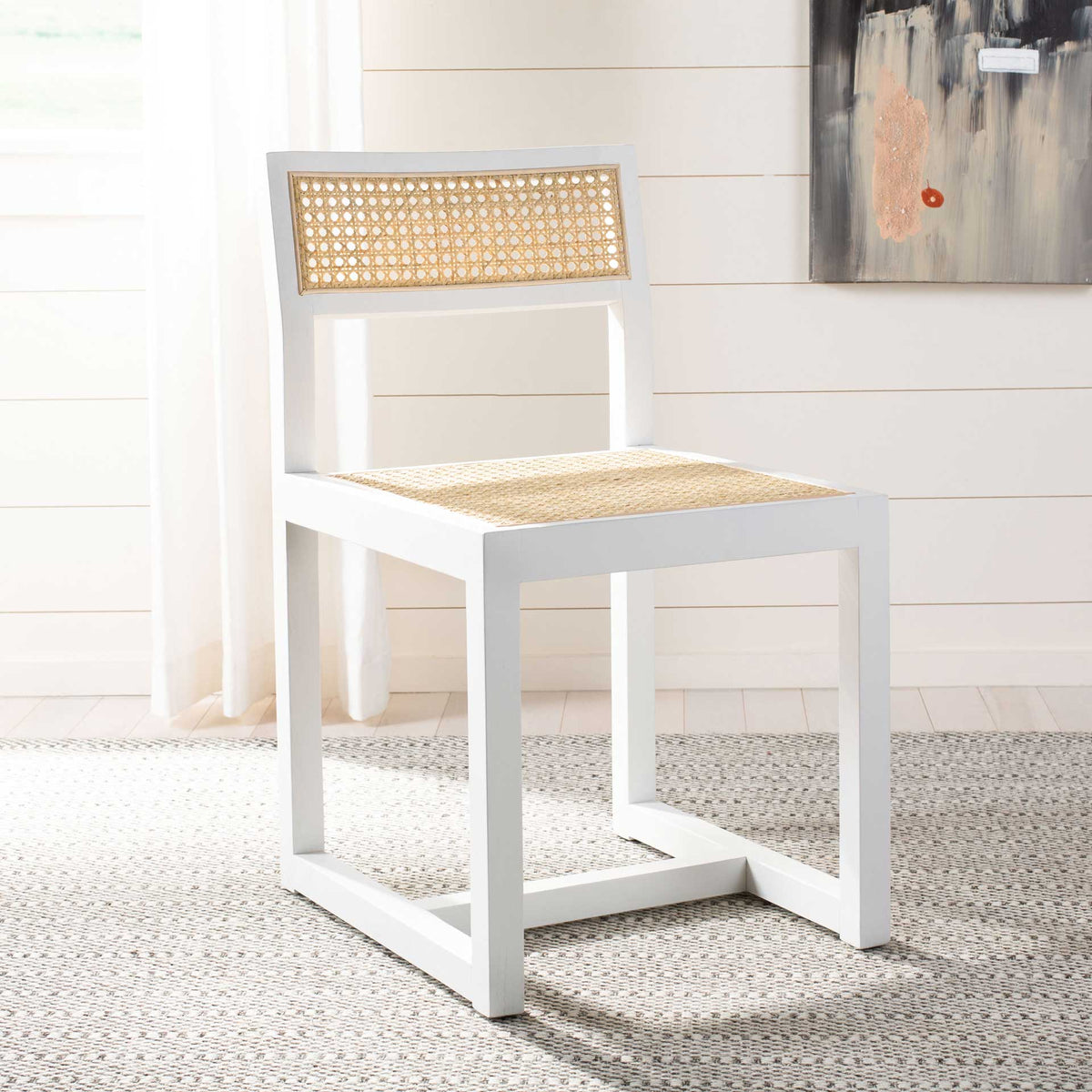 Bellini Cane Dining Chair White/Natural