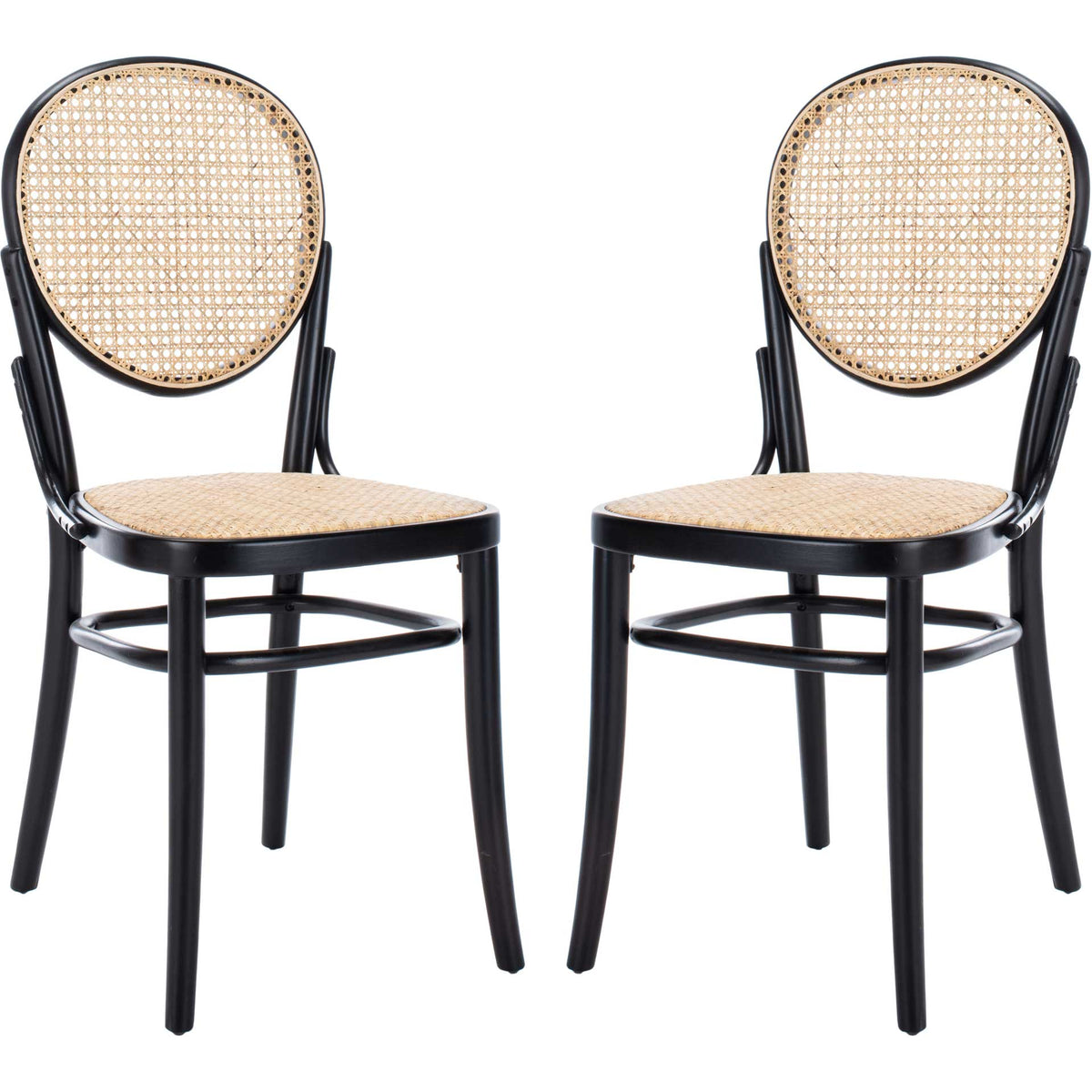 Sonia Cane Dining Chair Black/Natural (Set of 2)