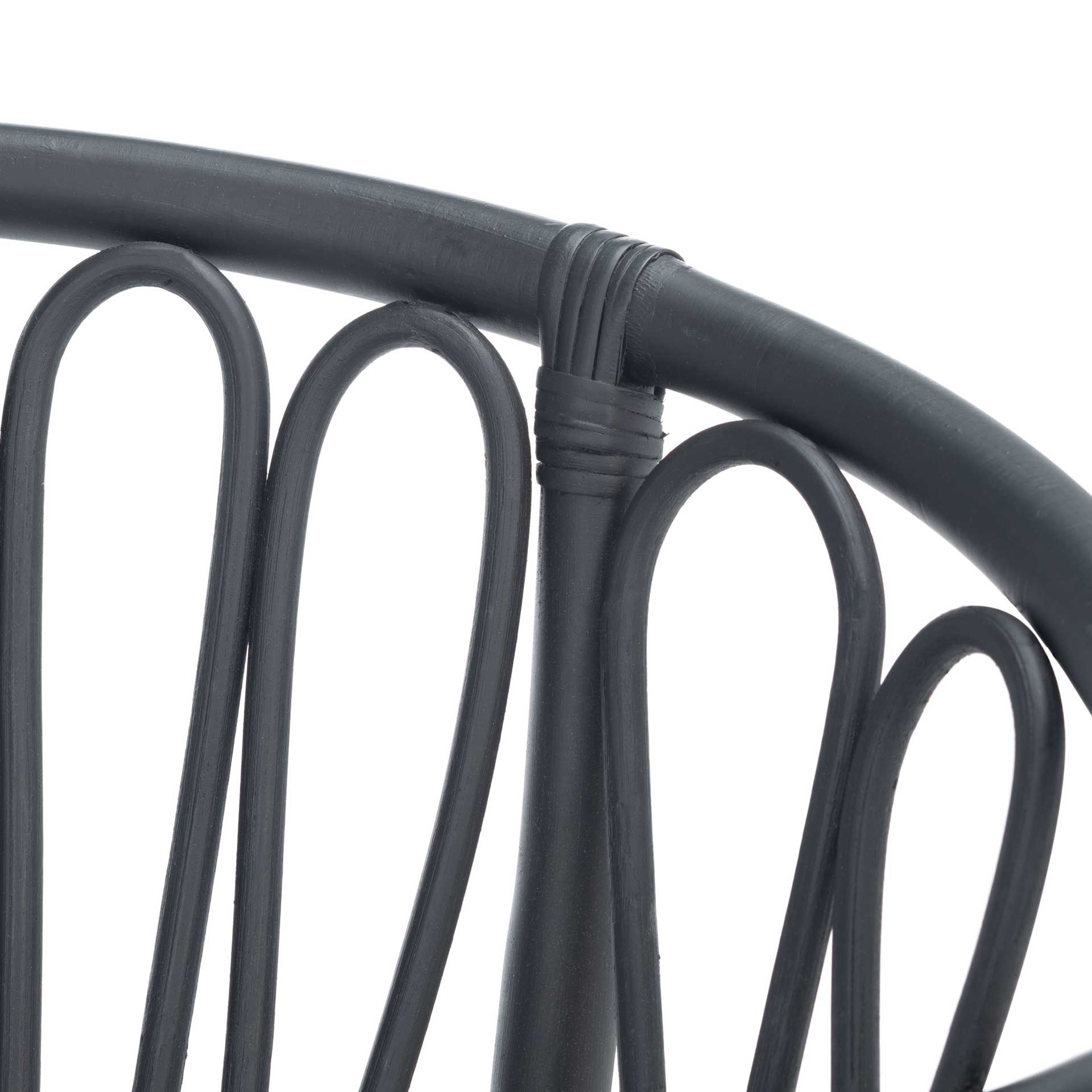 Spaced Rattan Dining Chair Black