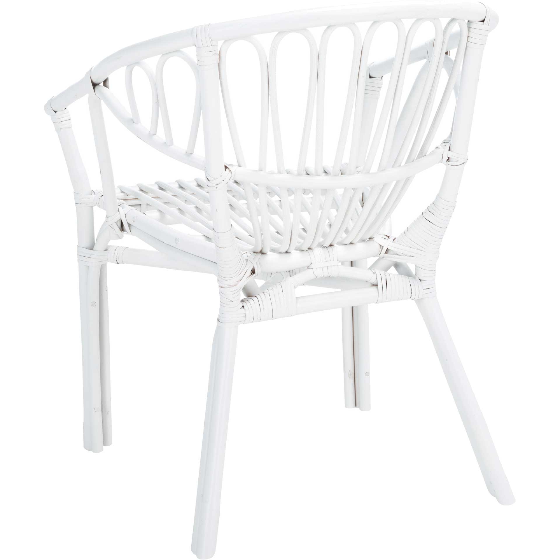Spaced Rattan Dining Chair White