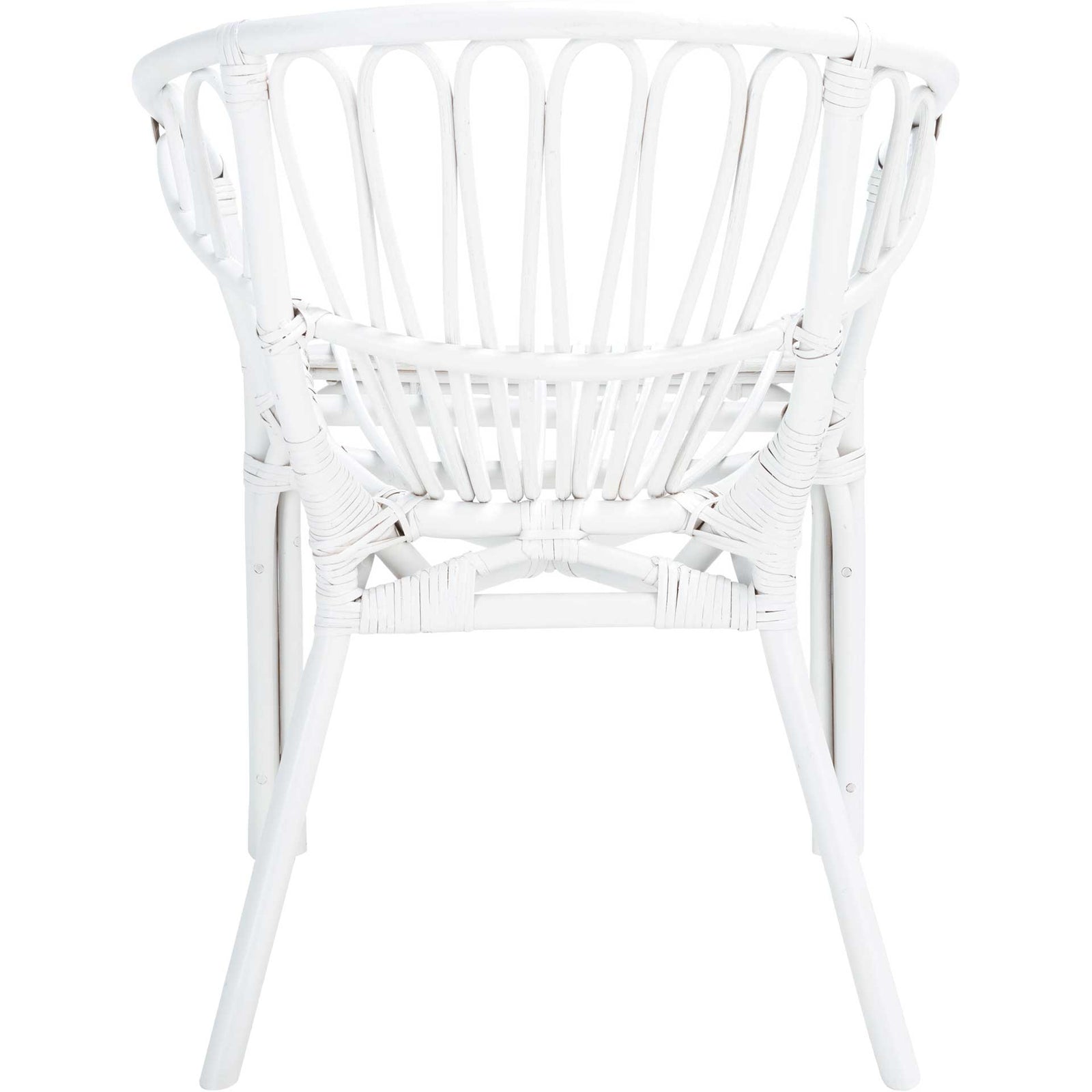 Spaced Rattan Dining Chair White