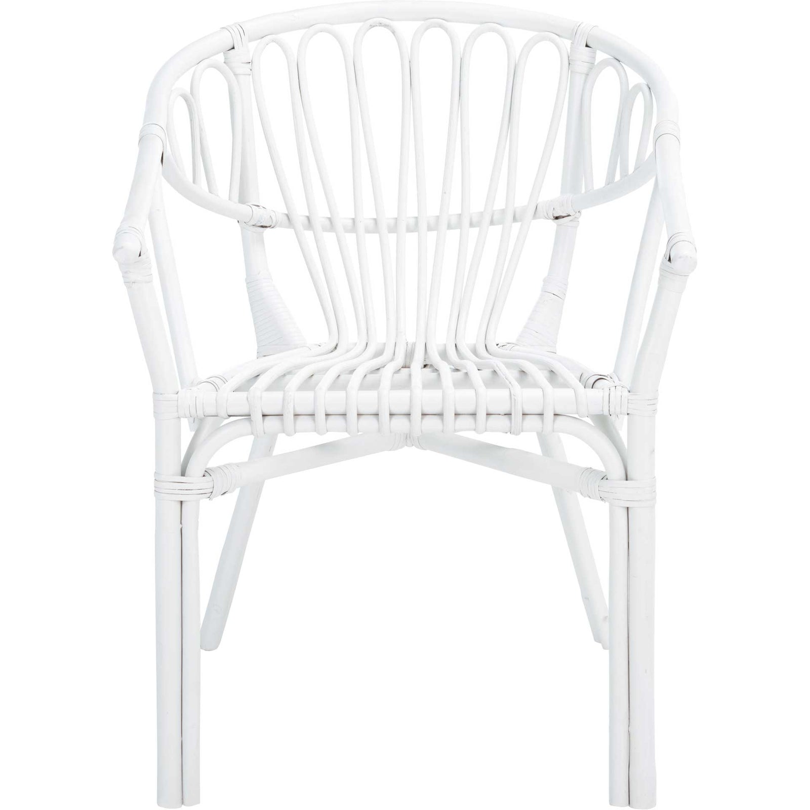 Spaced Rattan Dining Chair White