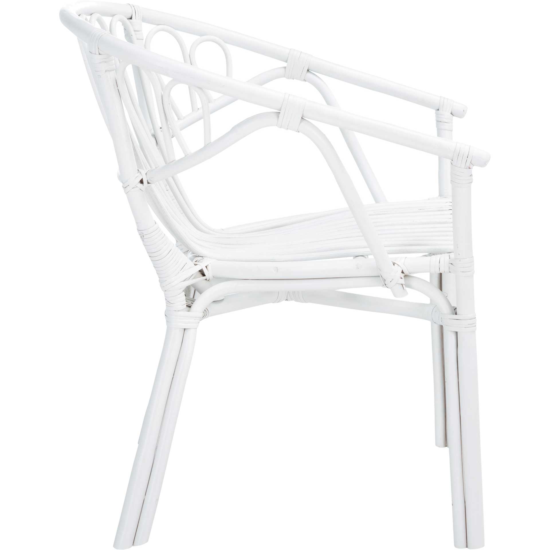 Spaced Rattan Dining Chair White