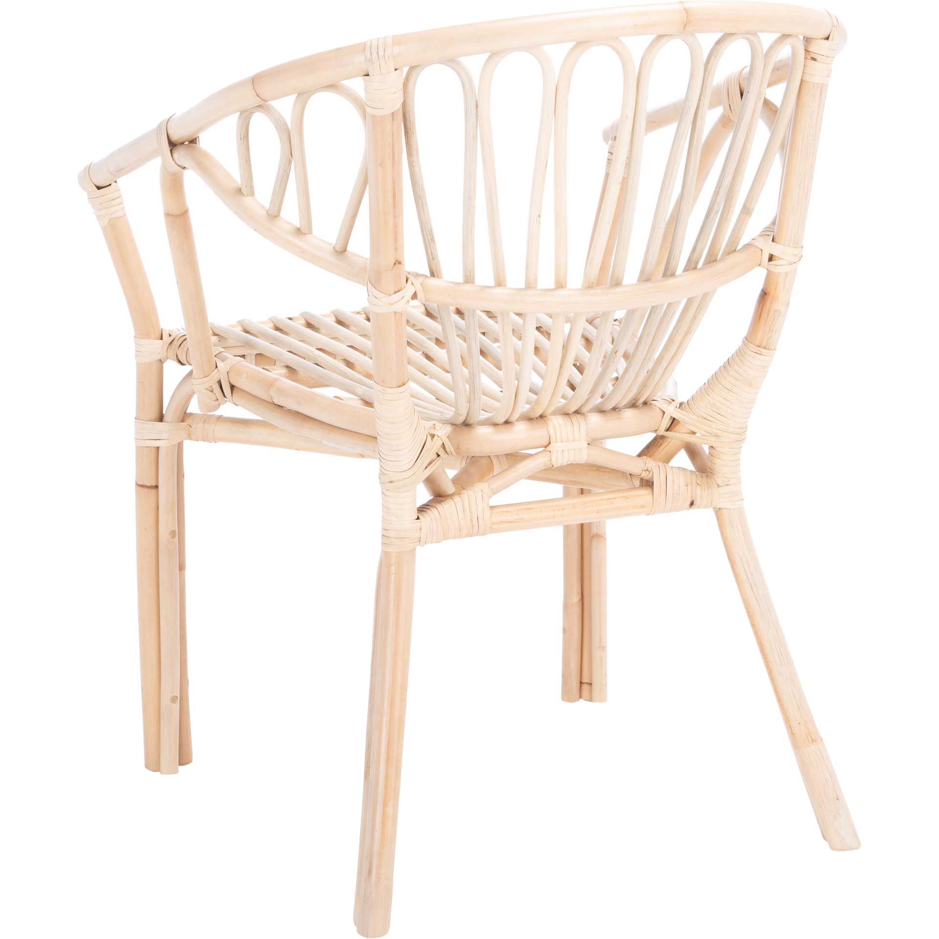 Spaced Rattan Dining Chair White/Natural