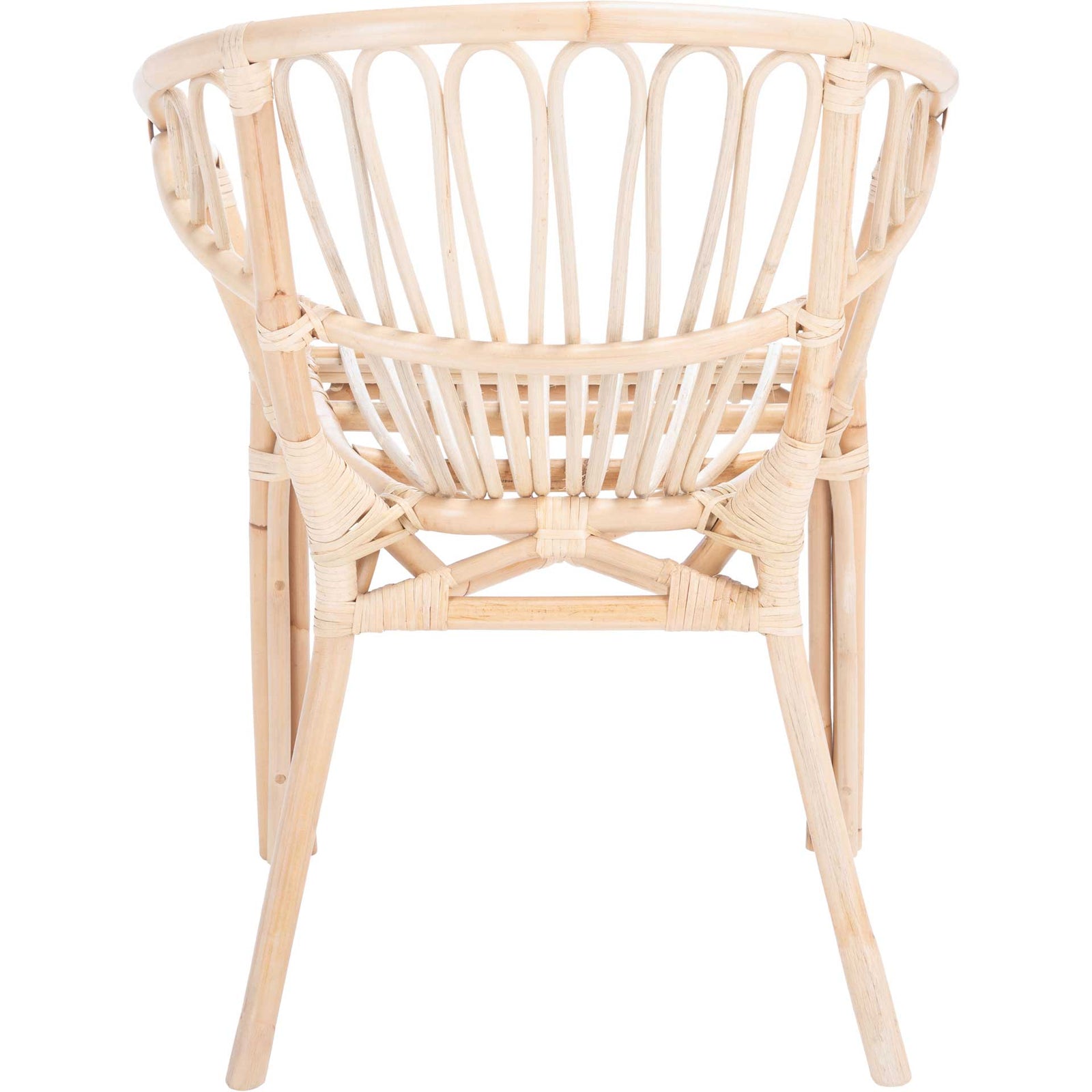 Spaced Rattan Dining Chair White/Natural