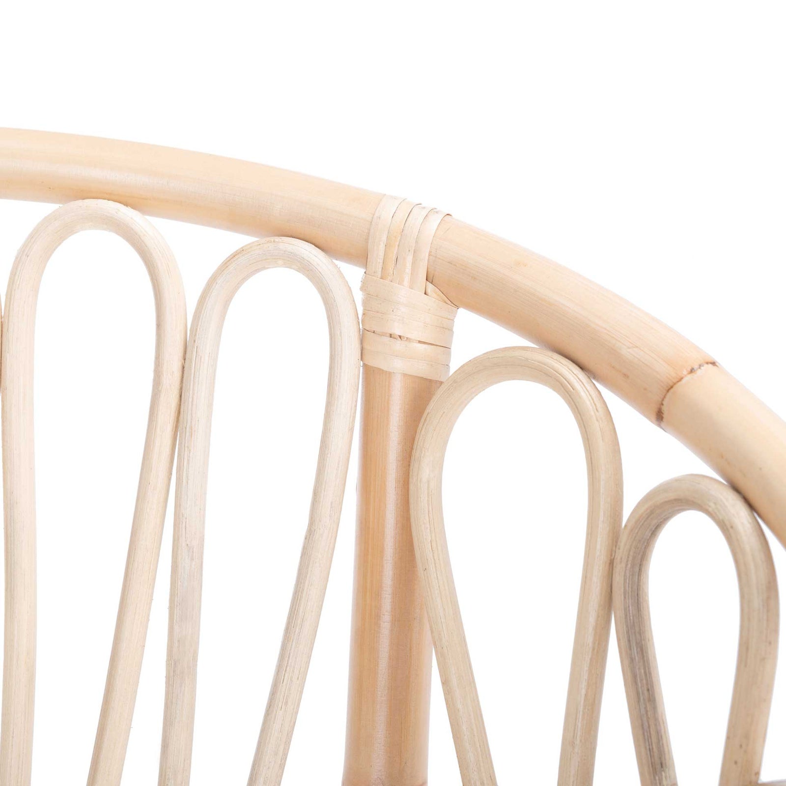 Spaced Rattan Dining Chair White/Natural