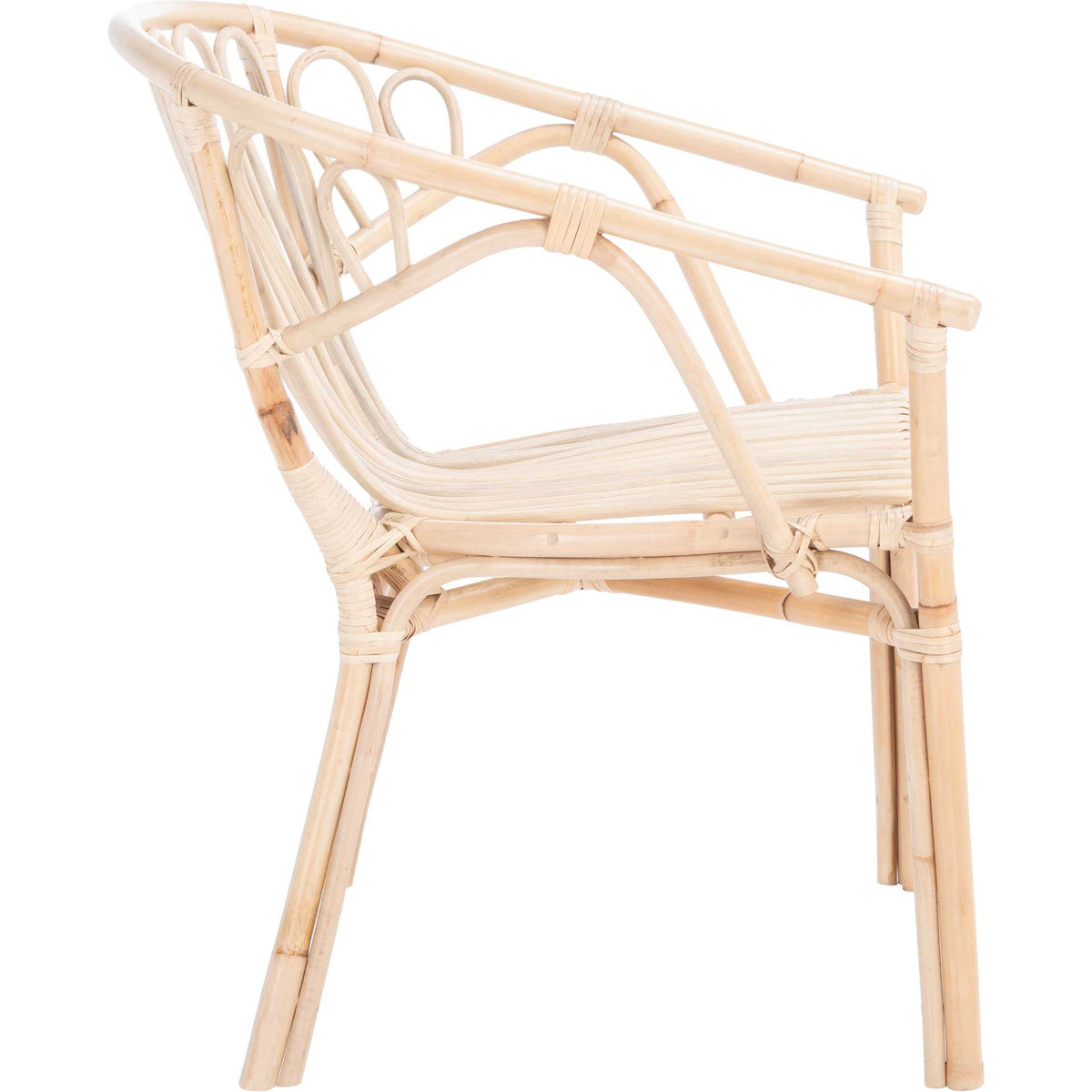 Spaced Rattan Dining Chair White/Natural