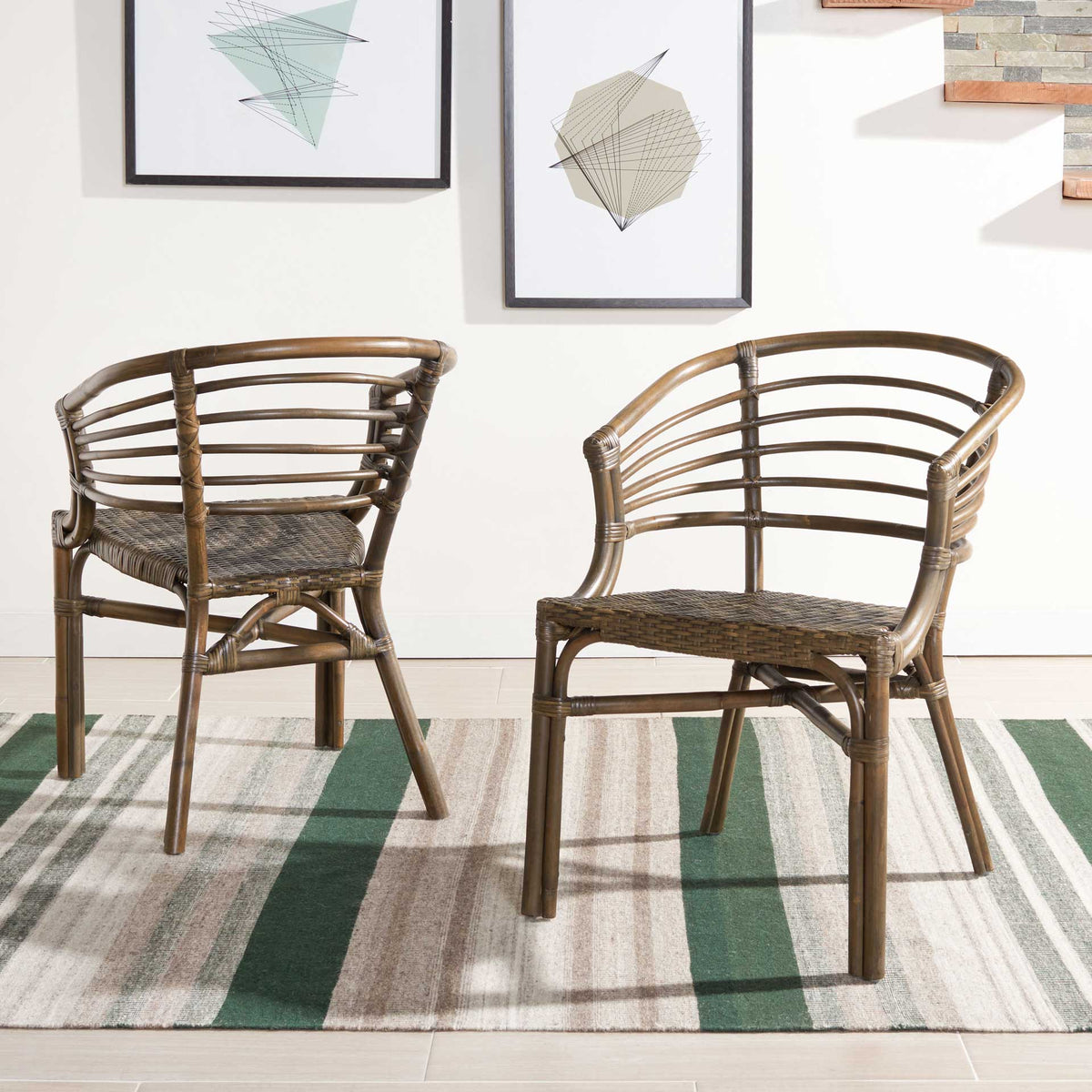 Elisio Rattan Dining Chair Walnut (Set of 2)