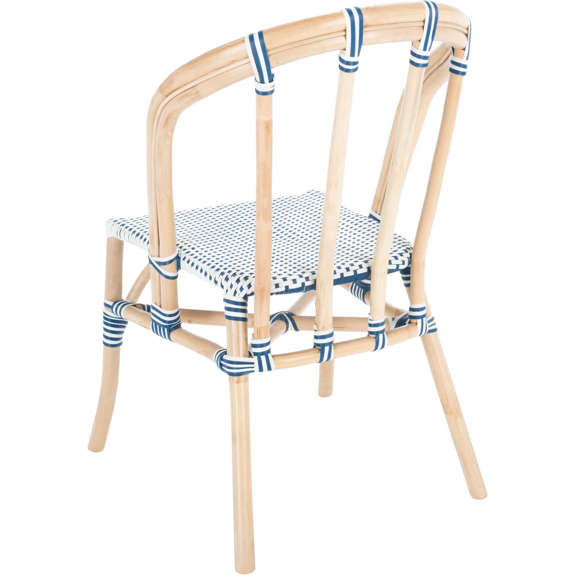 Kalel Rattan Dining Chair Natural/White/Blue (Set of 2)