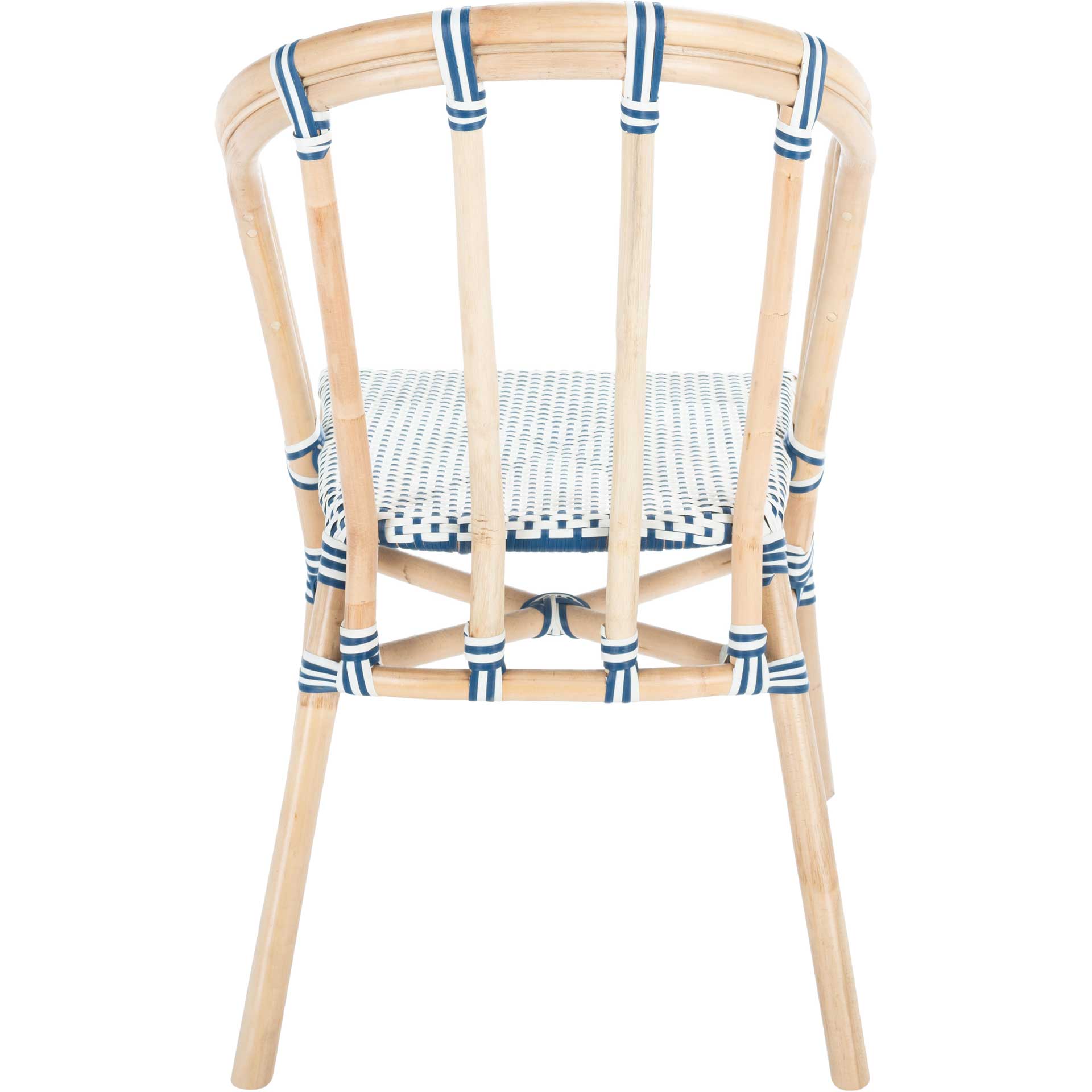 Kalel Rattan Dining Chair Natural/White/Blue (Set of 2)