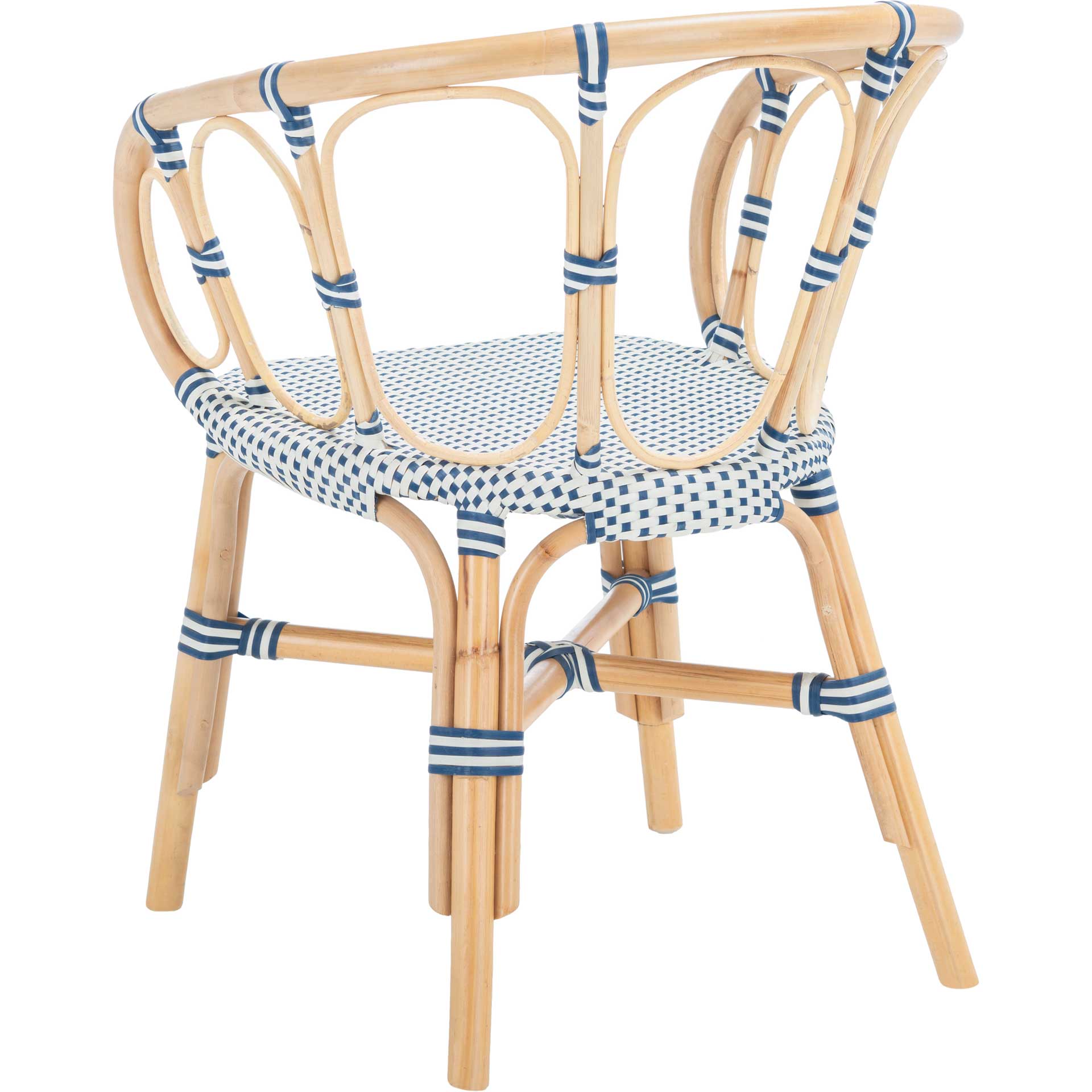 Kaleo Rattan Dining Chair Natural/White/Blue (Set of 2)