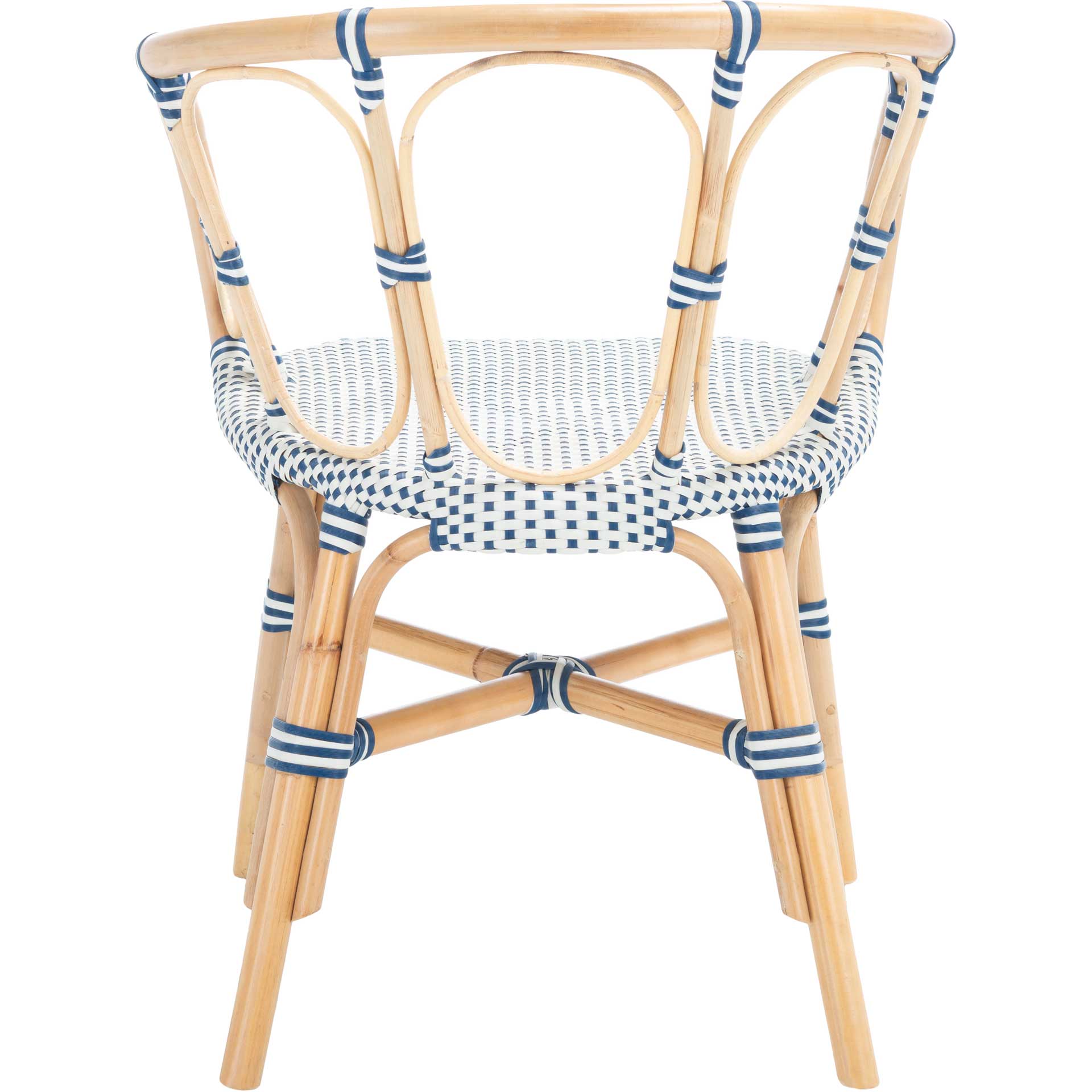 Kaleo Rattan Dining Chair Natural/White/Blue (Set of 2)