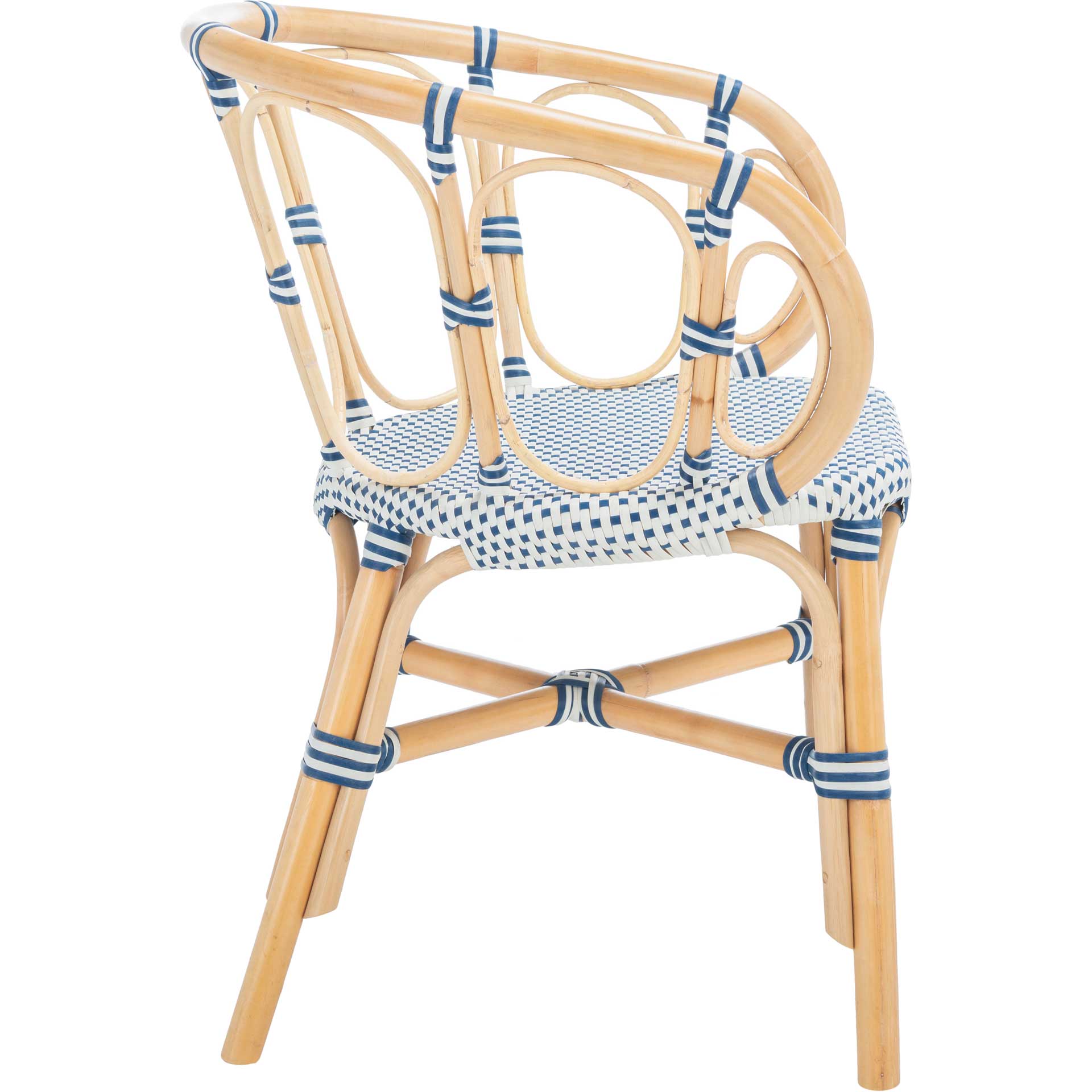 Kaleo Rattan Dining Chair Natural/White/Blue (Set of 2)