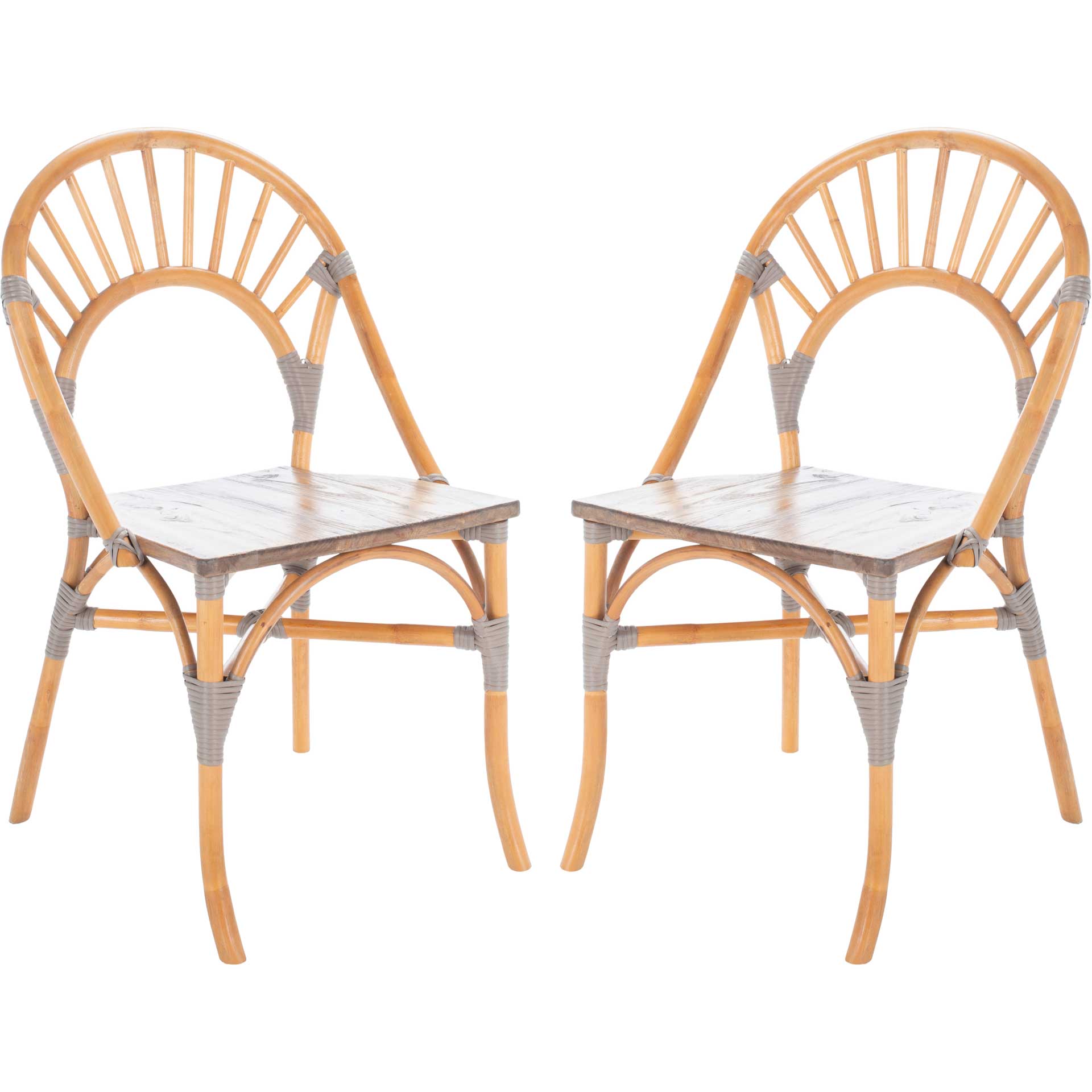 Byram Rattan Dining Chair Light Honey (Set of 2)