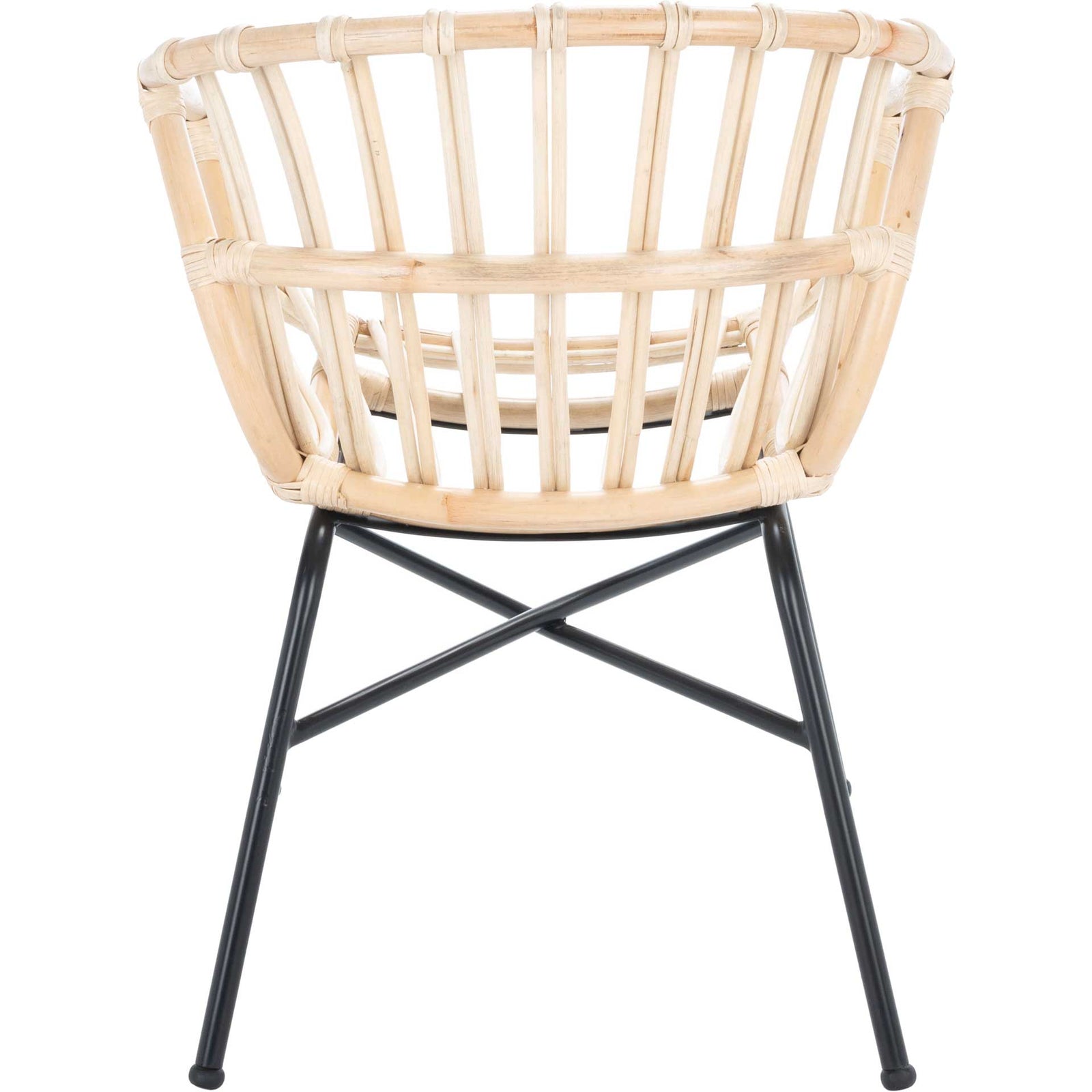 Ava Rattan Dining Chair Natural/Black (Set of 2)