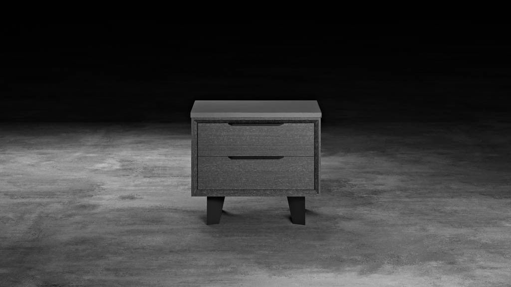 Amsterdam Nightstand Concrete/Gray Oak