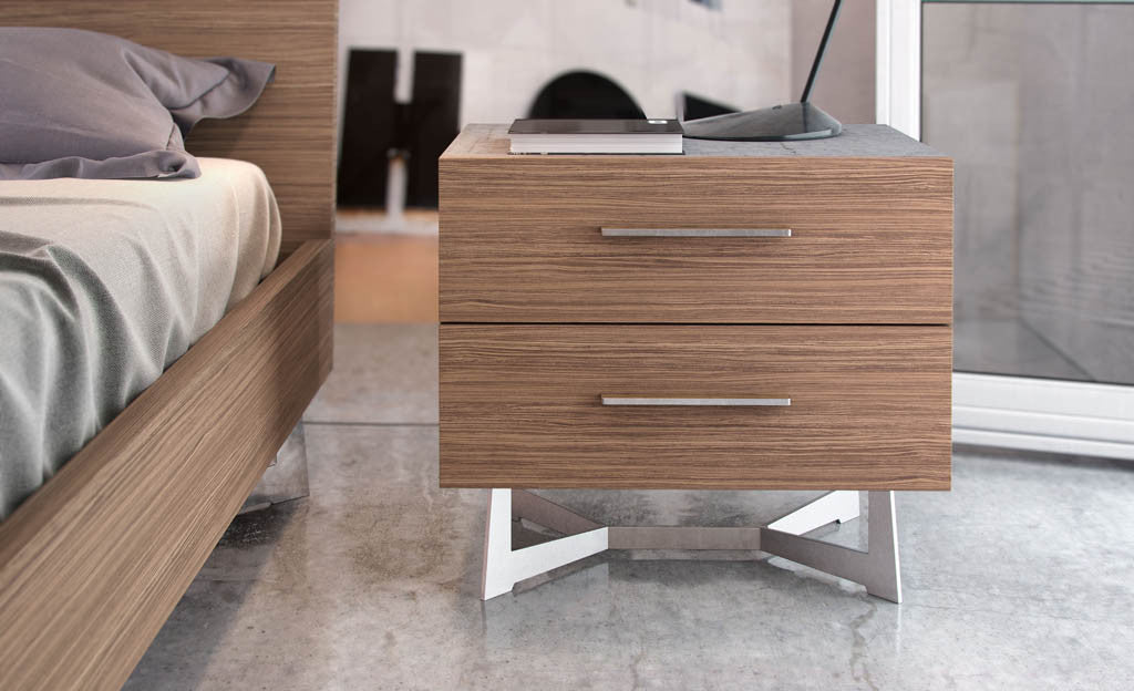 Broome Nightstand Concrete/Latte Walnut