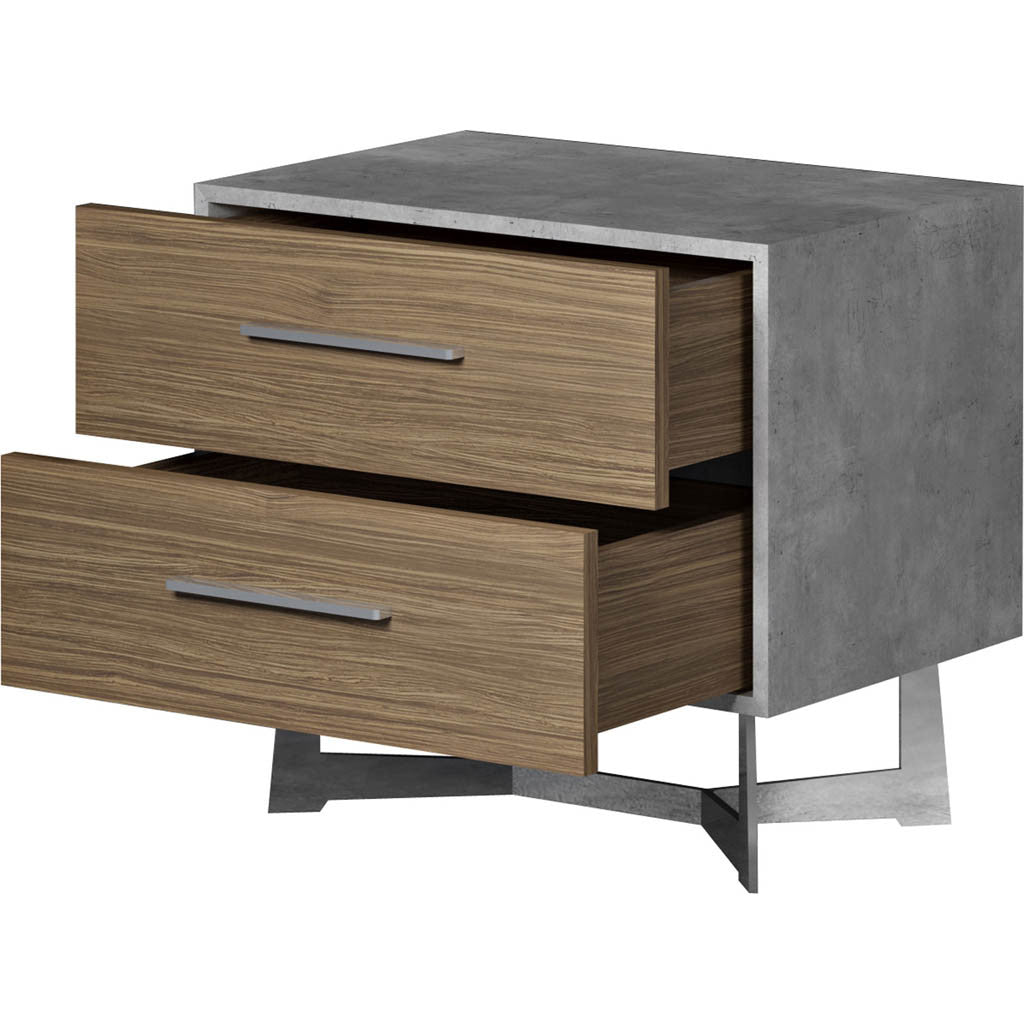 Broome Nightstand Concrete/Latte Walnut