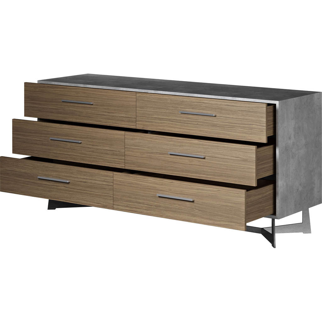 Broome Dresser Concrete/Latte Walnut