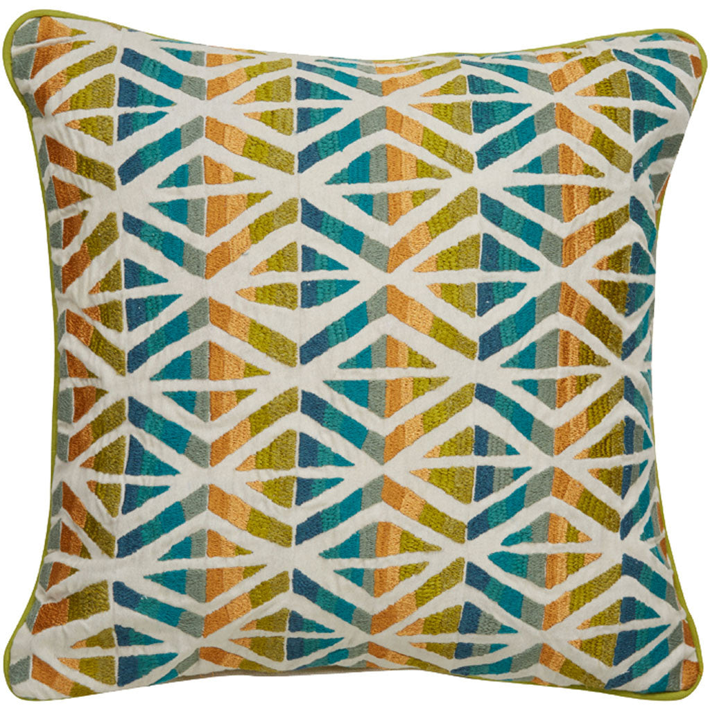 Dekota Dek-01 Ivory/Green Pillow