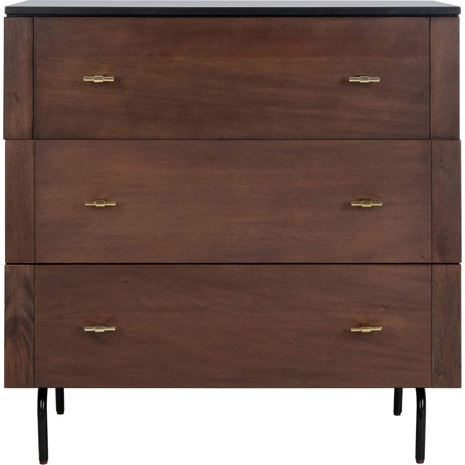 Gemma 3 Drawer Dresser Walnut/Black