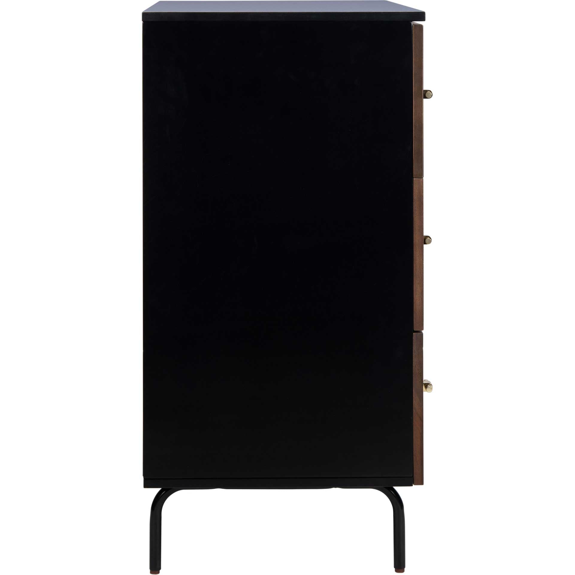 Genevieve 3 Drawer Dresser Black/Walnut - Safavieh Genevieve 3 Drawer Dresser Black/Walnut - Safavieh