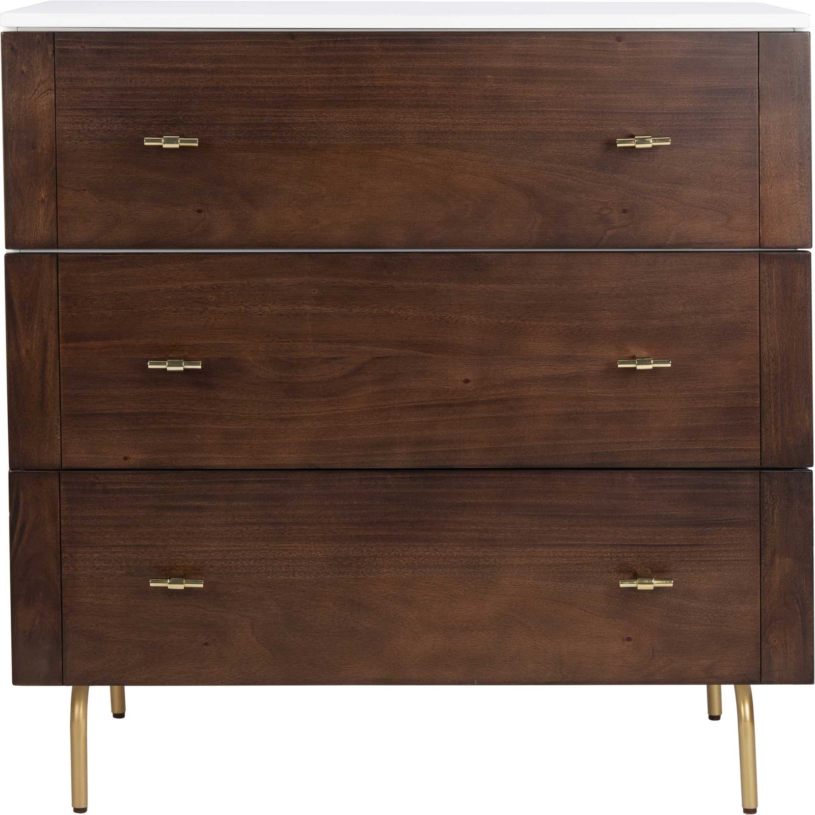 Gemma 3 Drawer Dresser Walnut/White