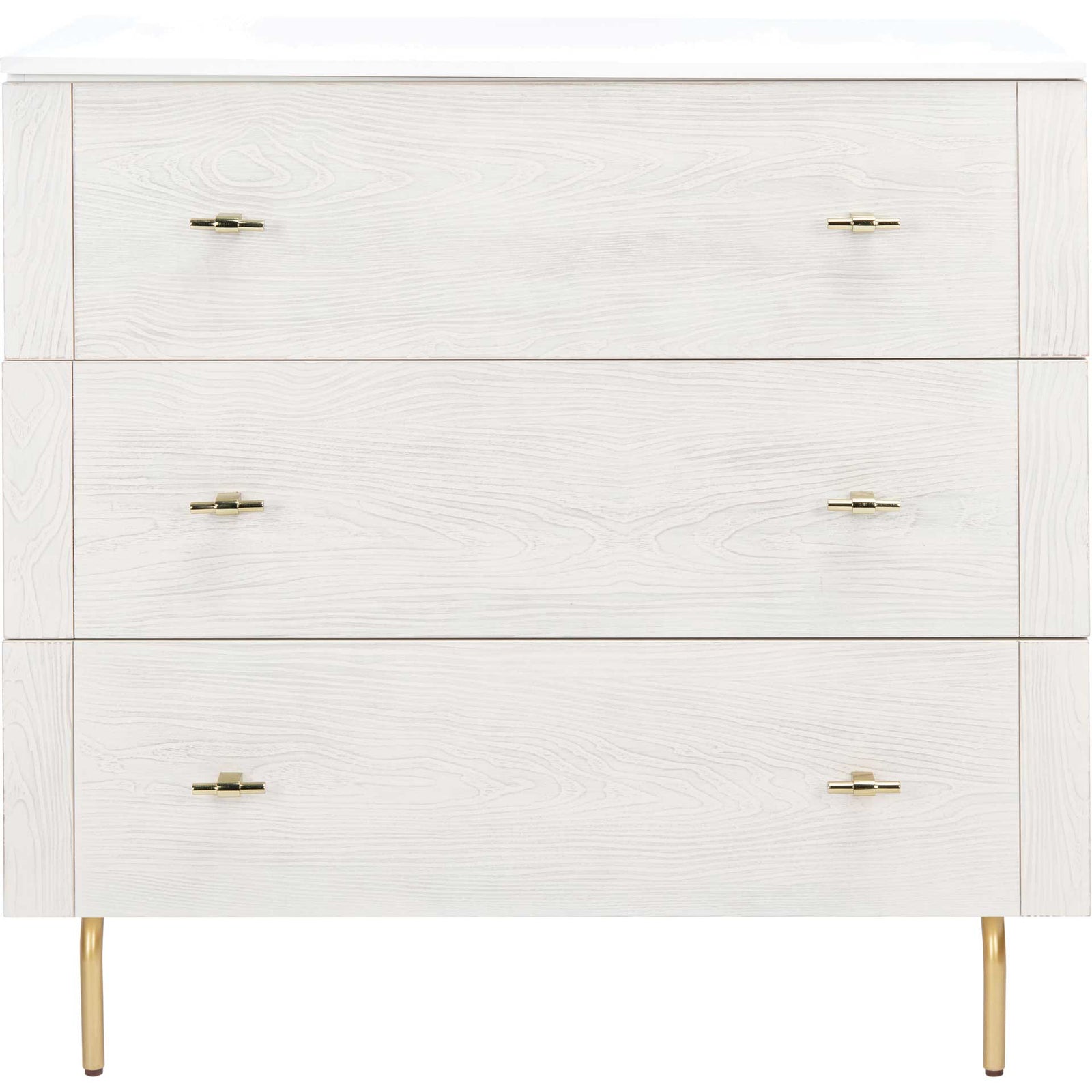 Gemma 3 Drawer Dresser White/White Washed