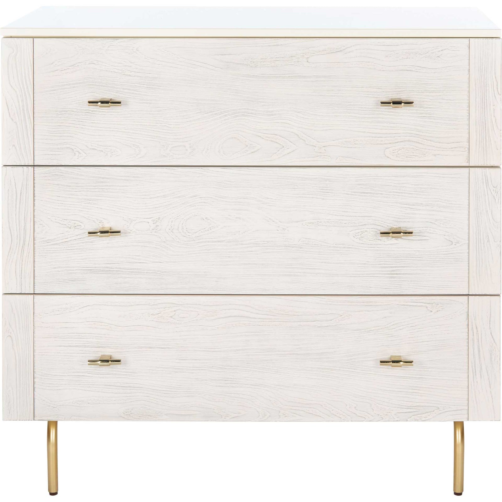 Gemma 3 Drawer Dresser Cream/White Washed