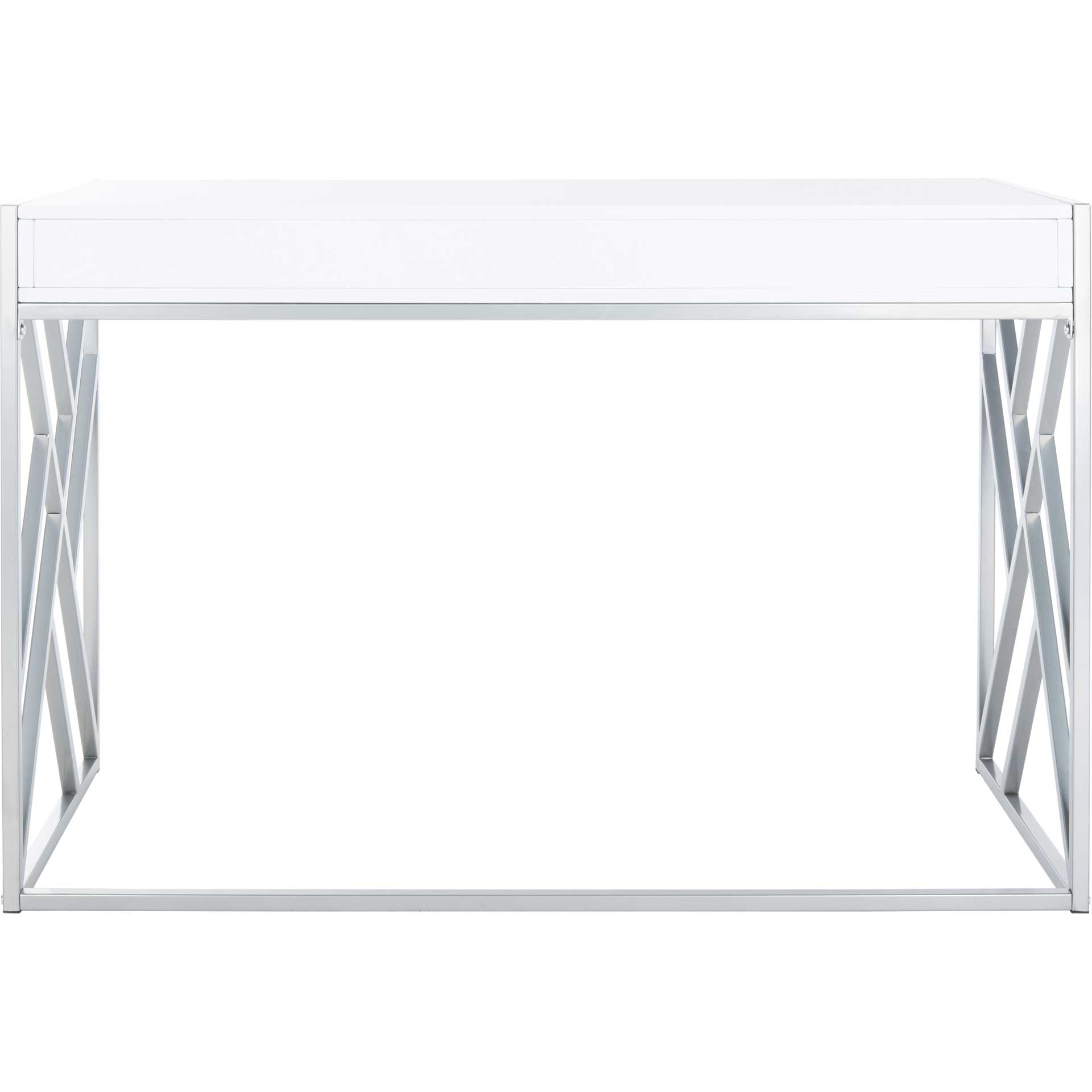 Elias 1 Drawer Desk White/Silver