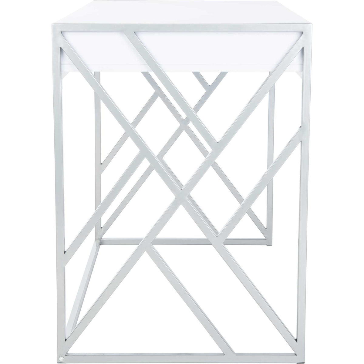 Elias 1 Drawer Desk White/Silver