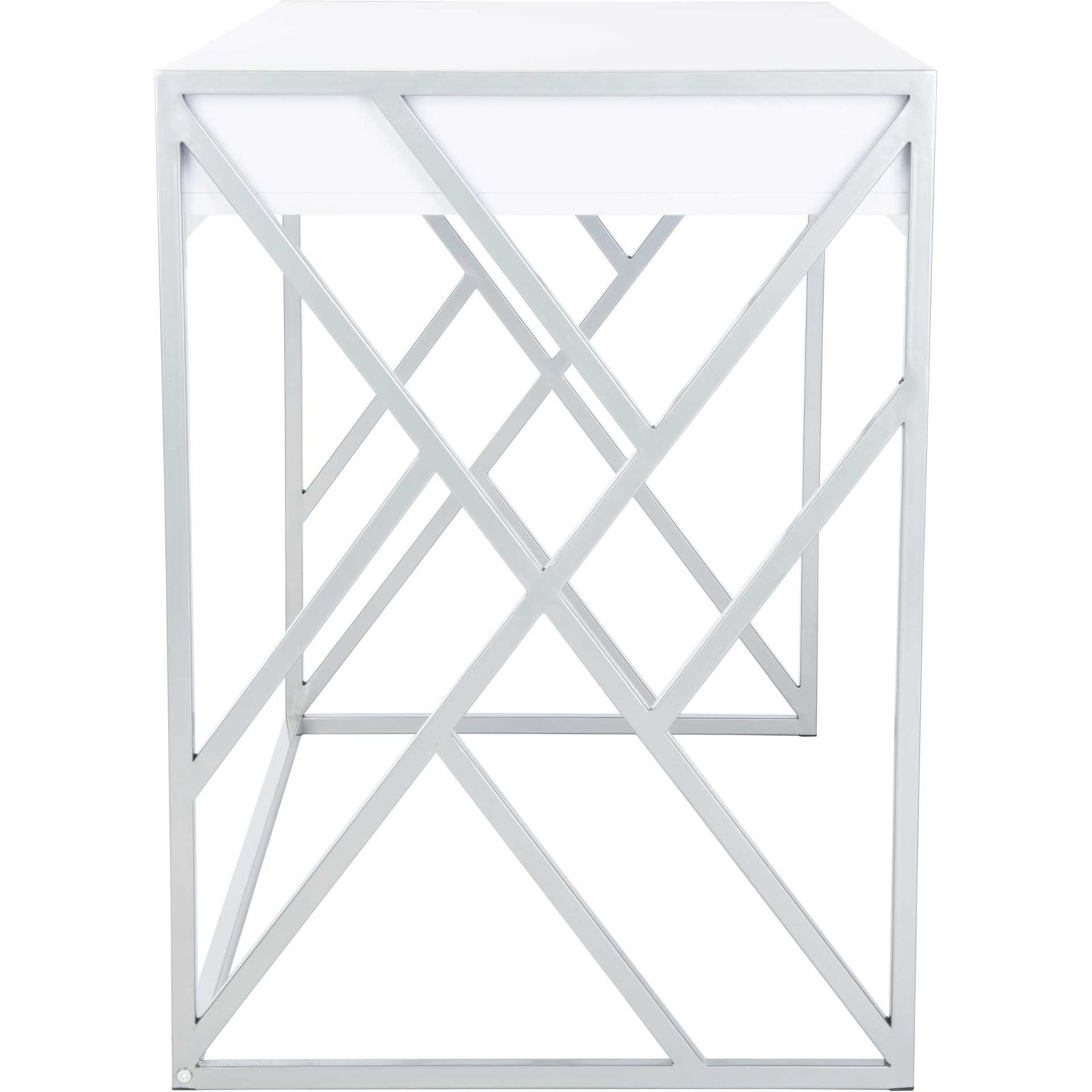 Elias 1 Drawer Desk White/Silver
