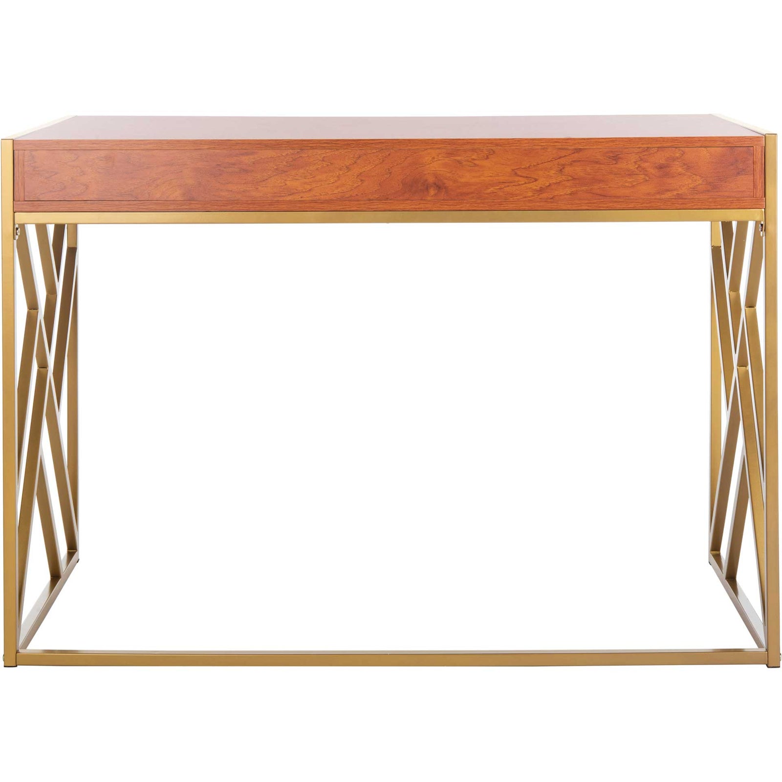 Elias 1 Drawer Desk Natural/Gold