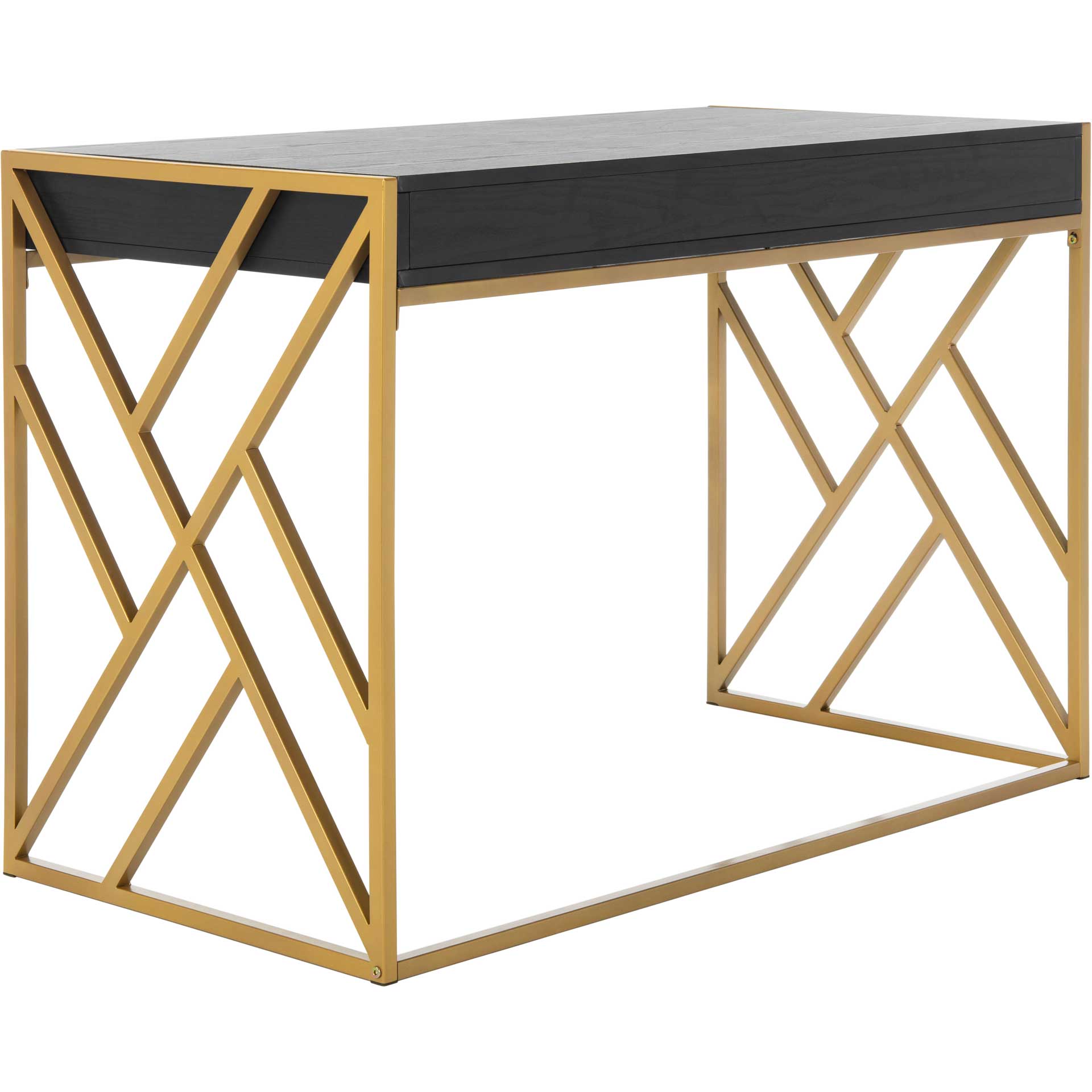 Elias 1 Drawer Desk Black/Gold