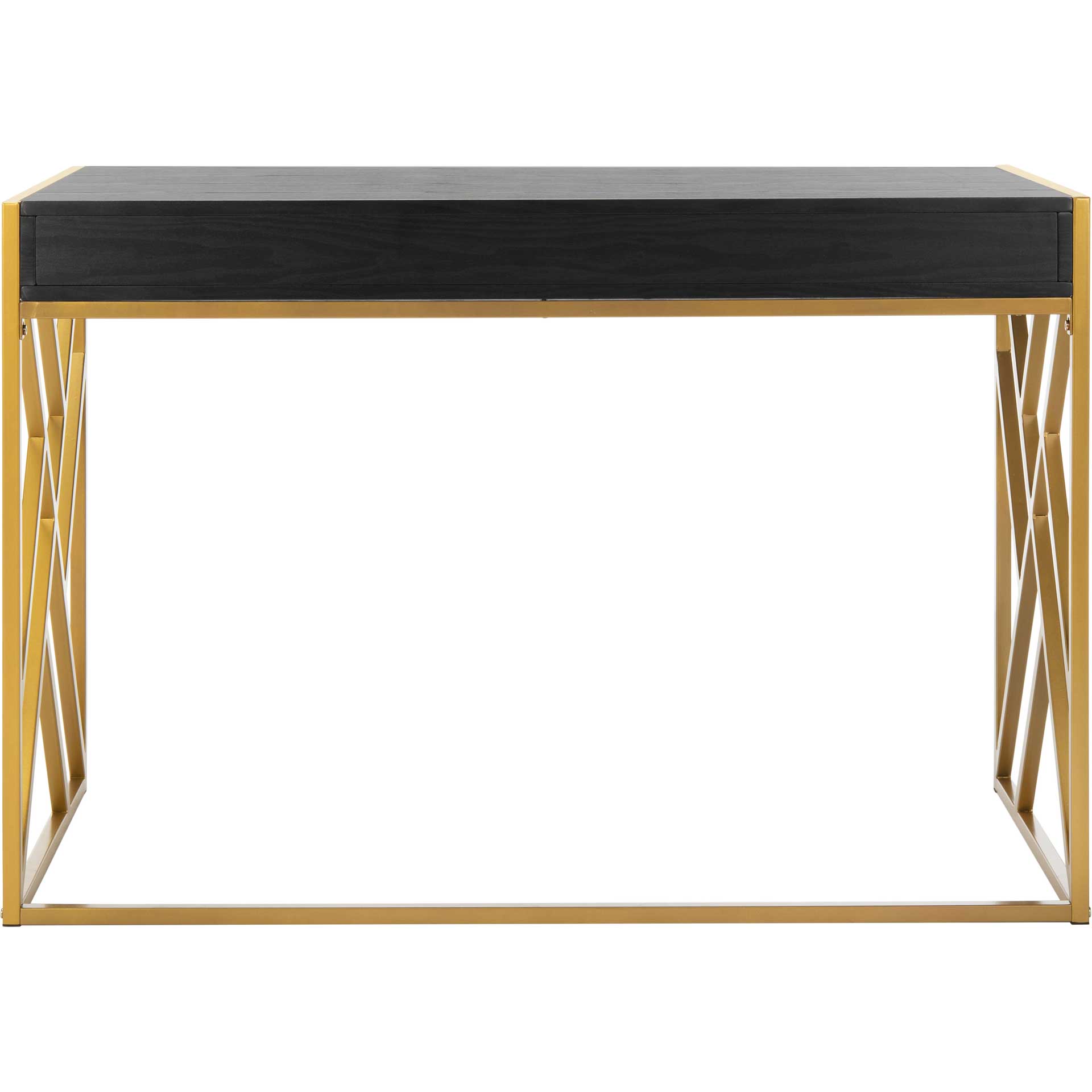 Elias 1 Drawer Desk Black/Gold